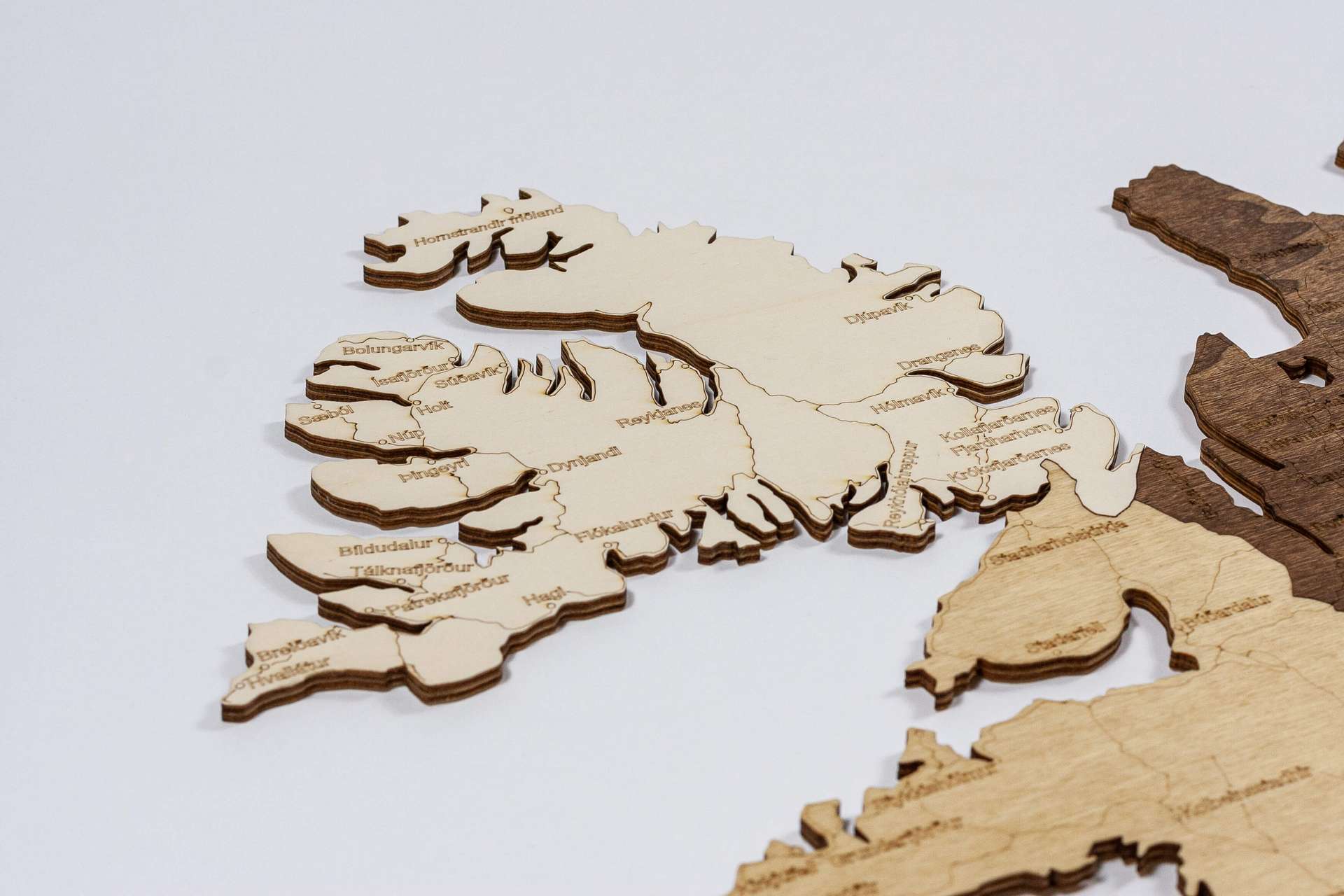 Wooden Map of Iceland