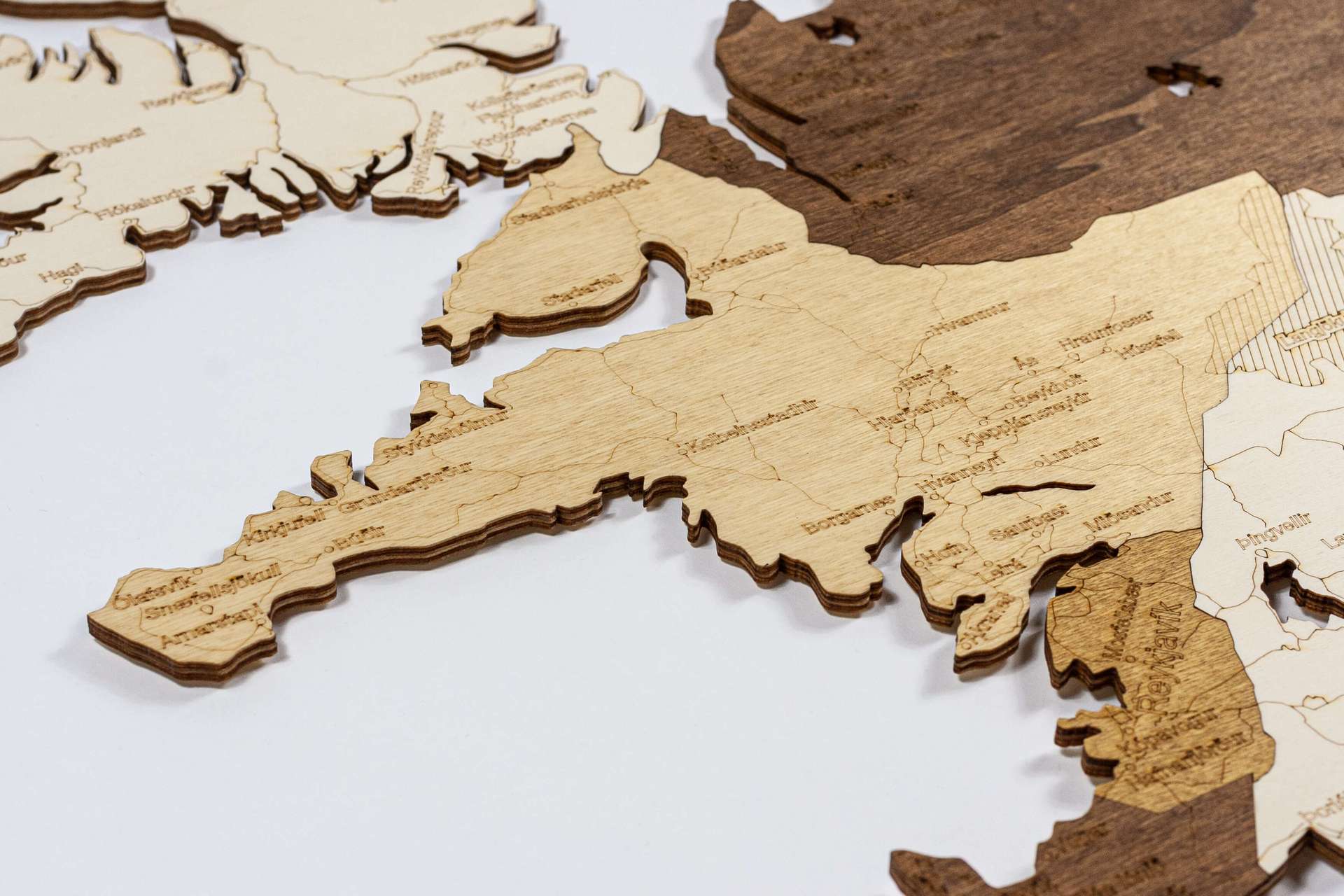 Wooden Map of Iceland