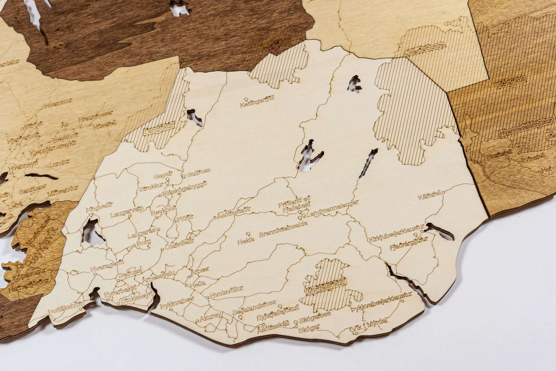 Wooden Map of Iceland