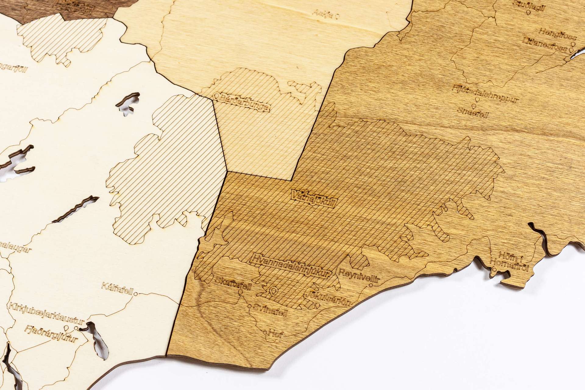 Wooden Map of Iceland