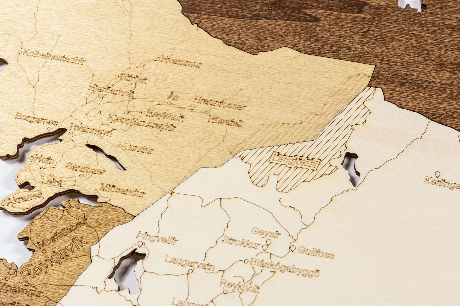 Wooden Map of Iceland