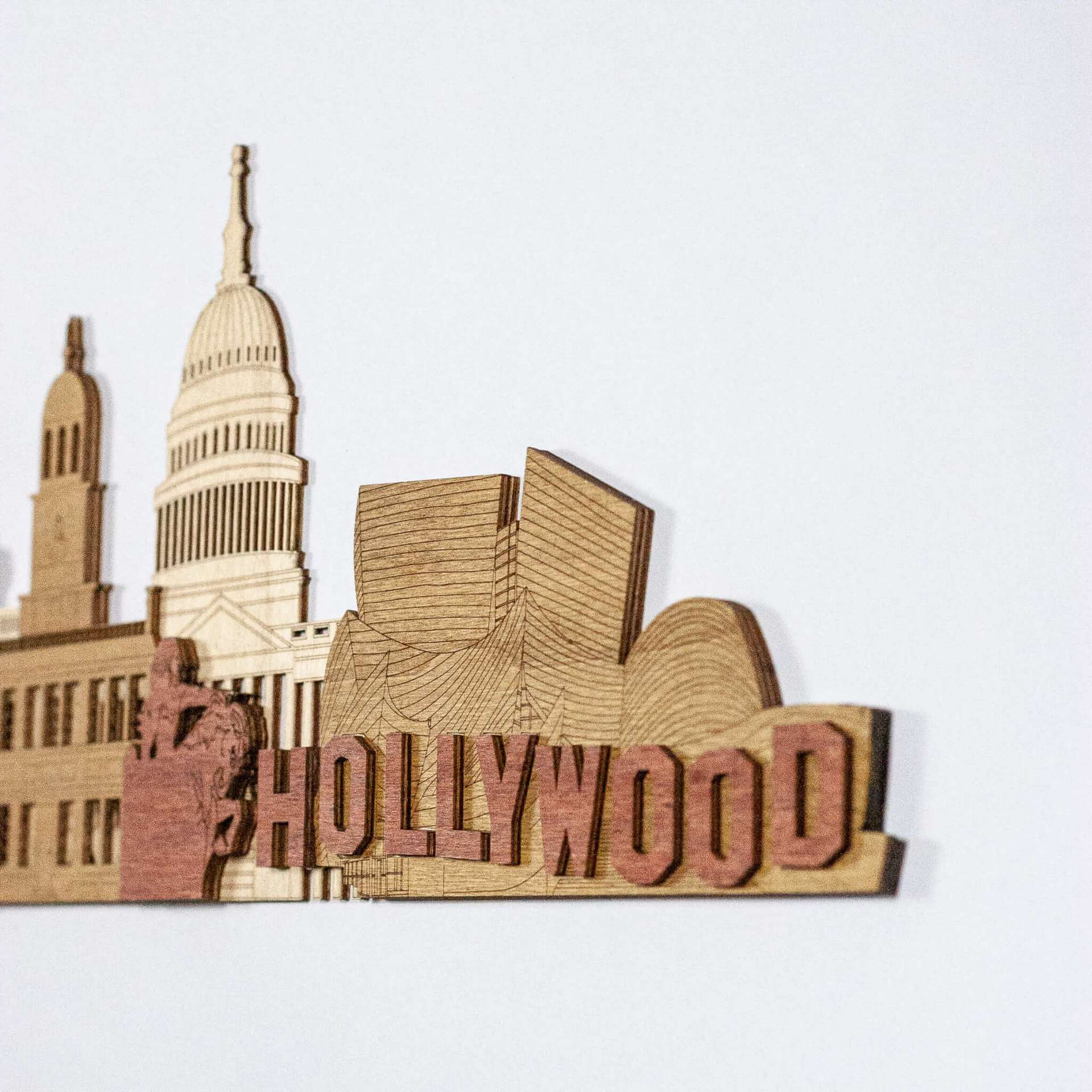 USA Landmarks Wooden Wall Panel