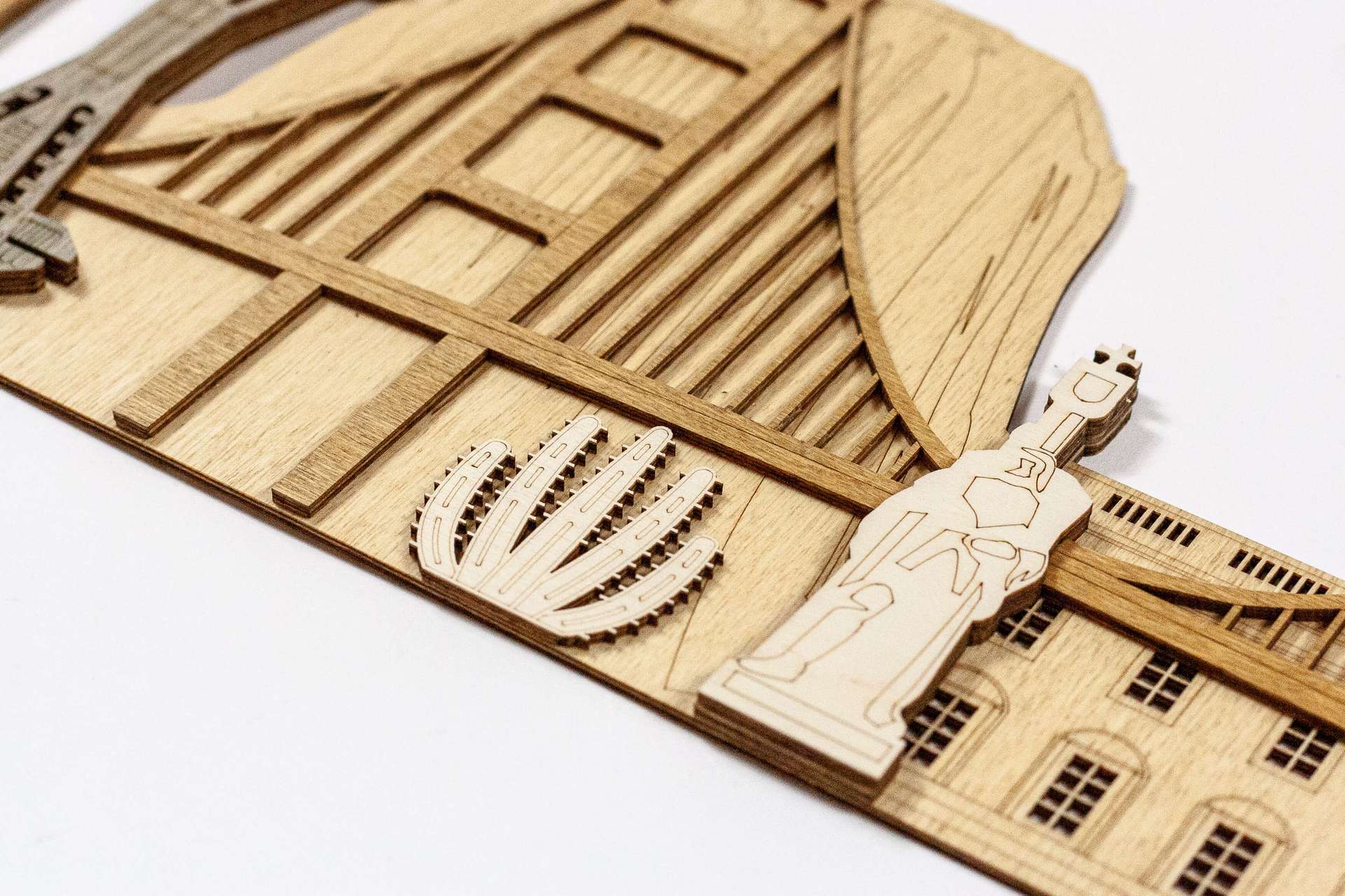 USA Landmarks Wooden Wall Panel