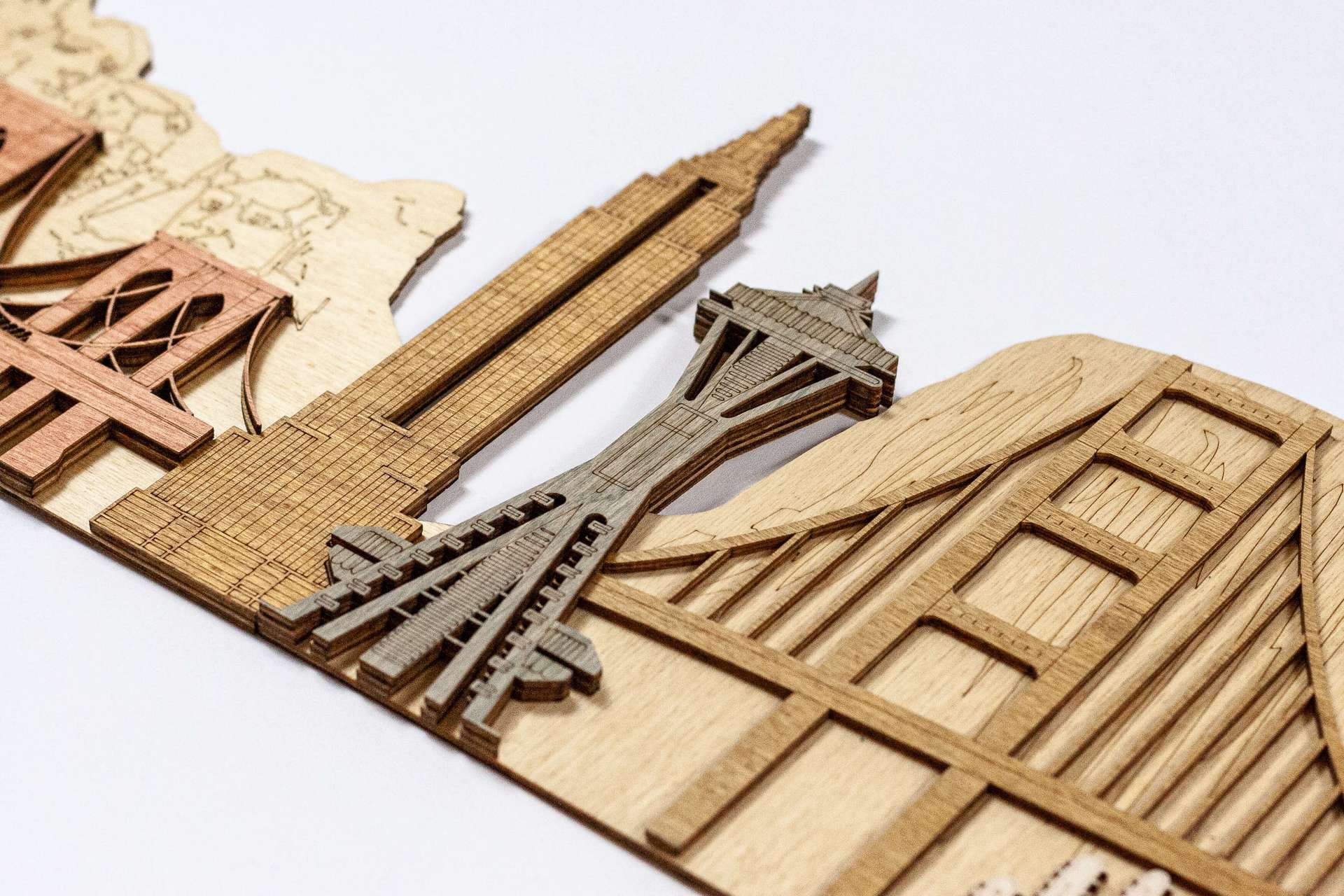 USA Landmarks Wooden Wall Panel