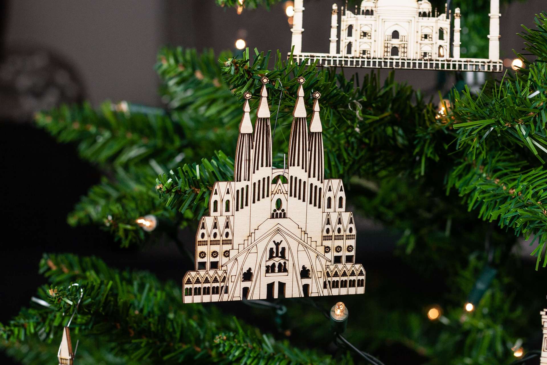 Wooden Landmark Ornaments