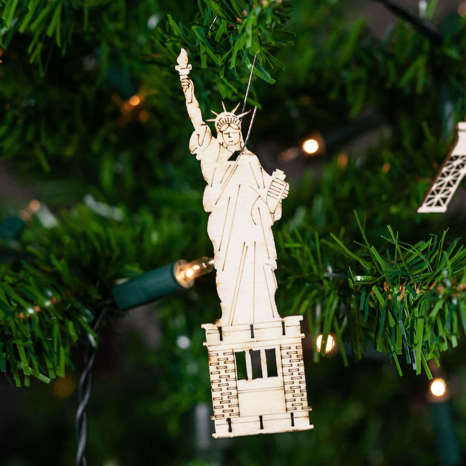 Wooden Landmark Ornaments