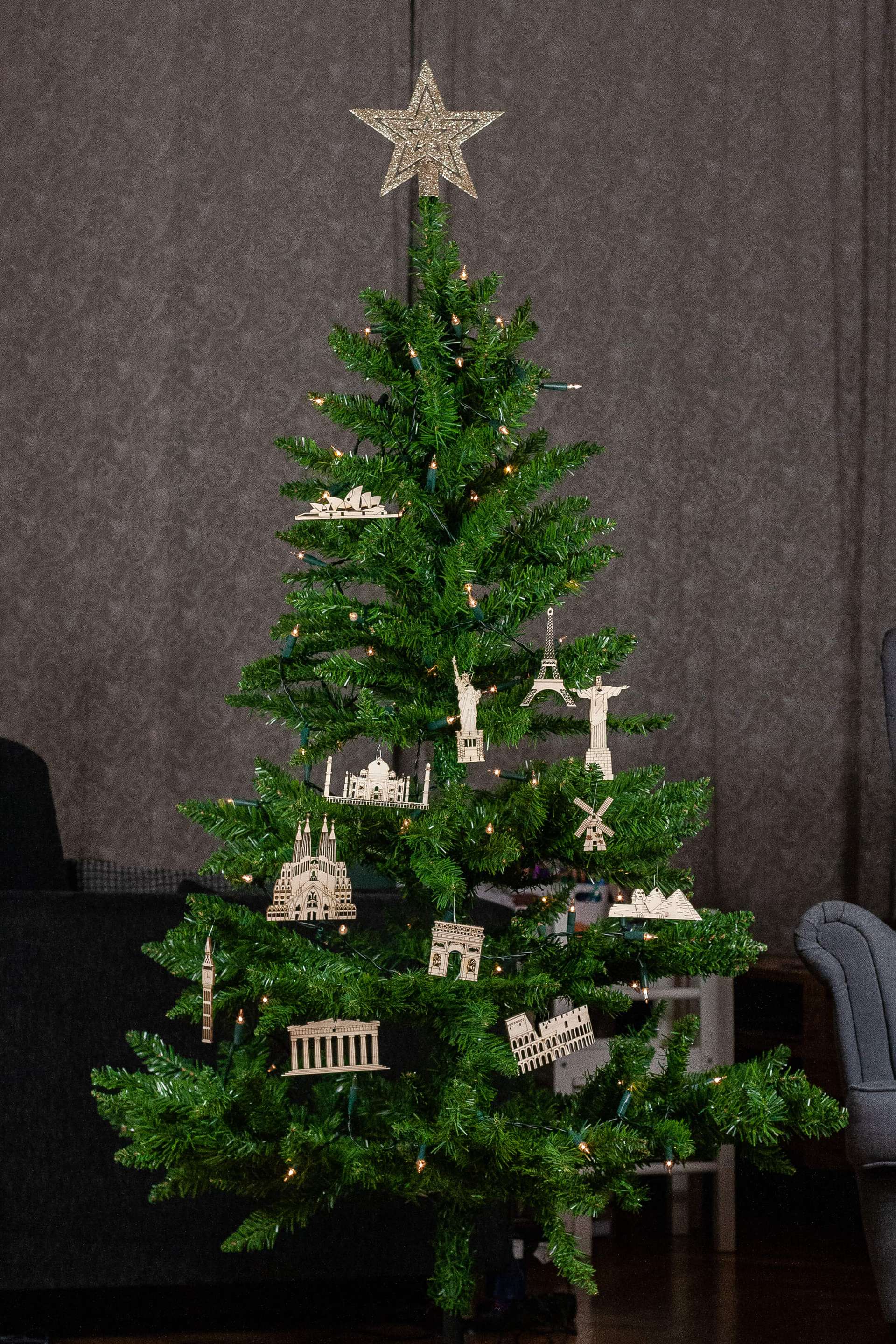 Wooden Landmark Ornaments