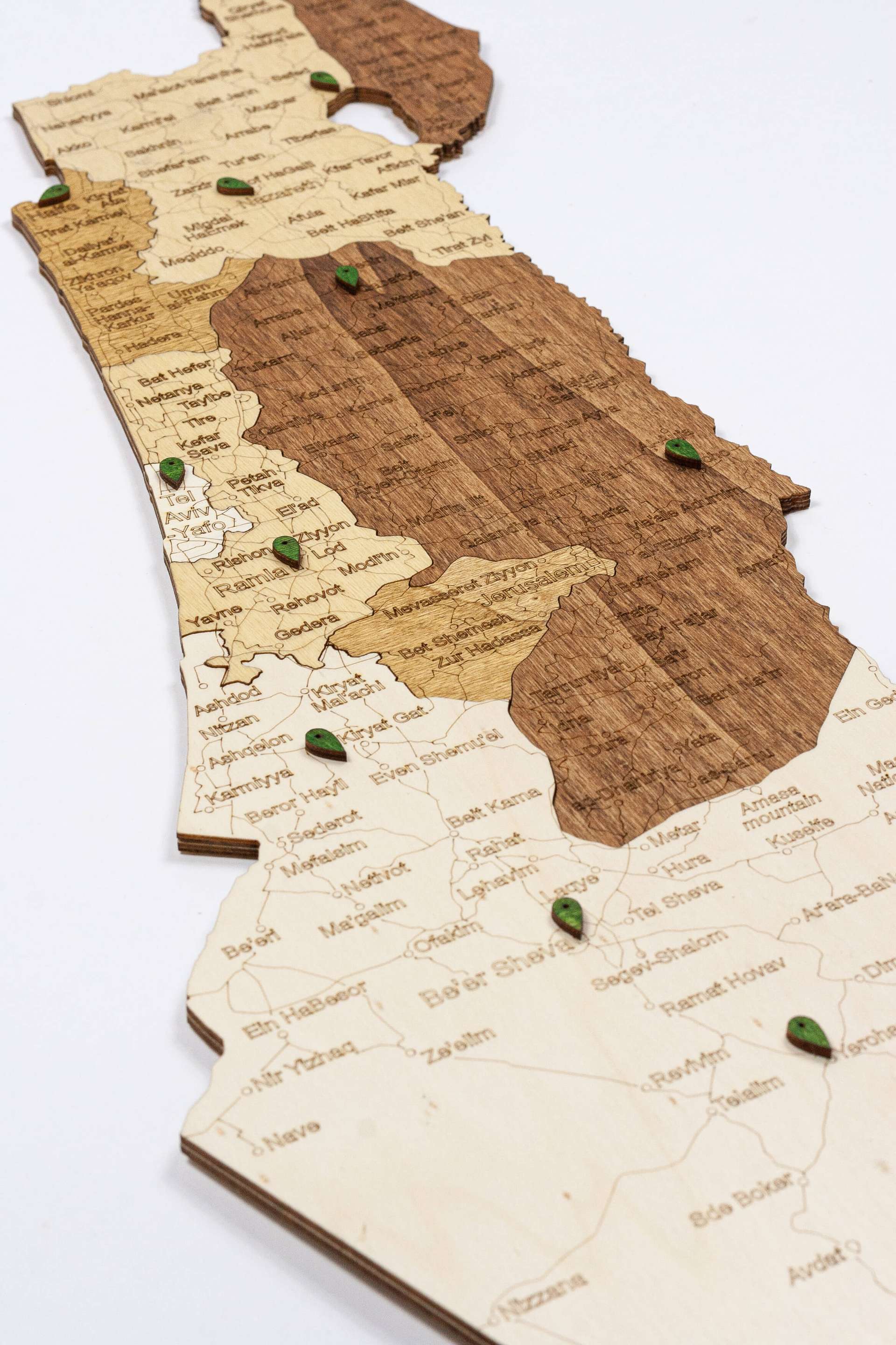 Wooden Map of Israel