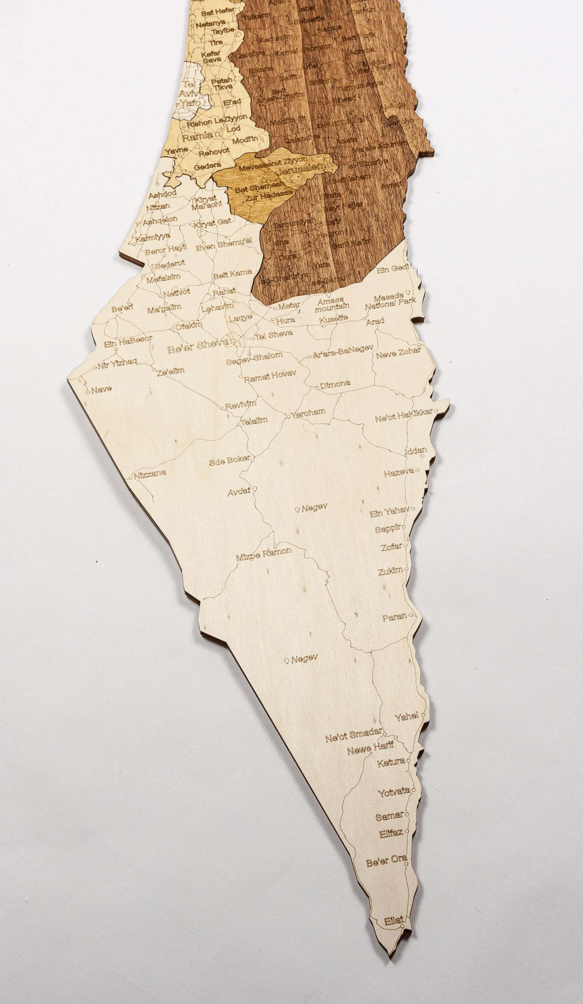 Wooden Map of Israel