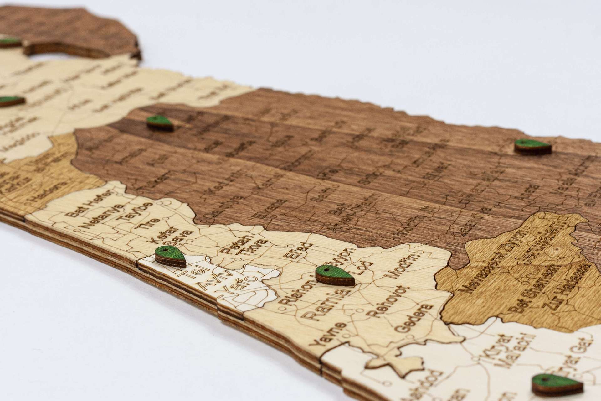 Wooden Map of Israel