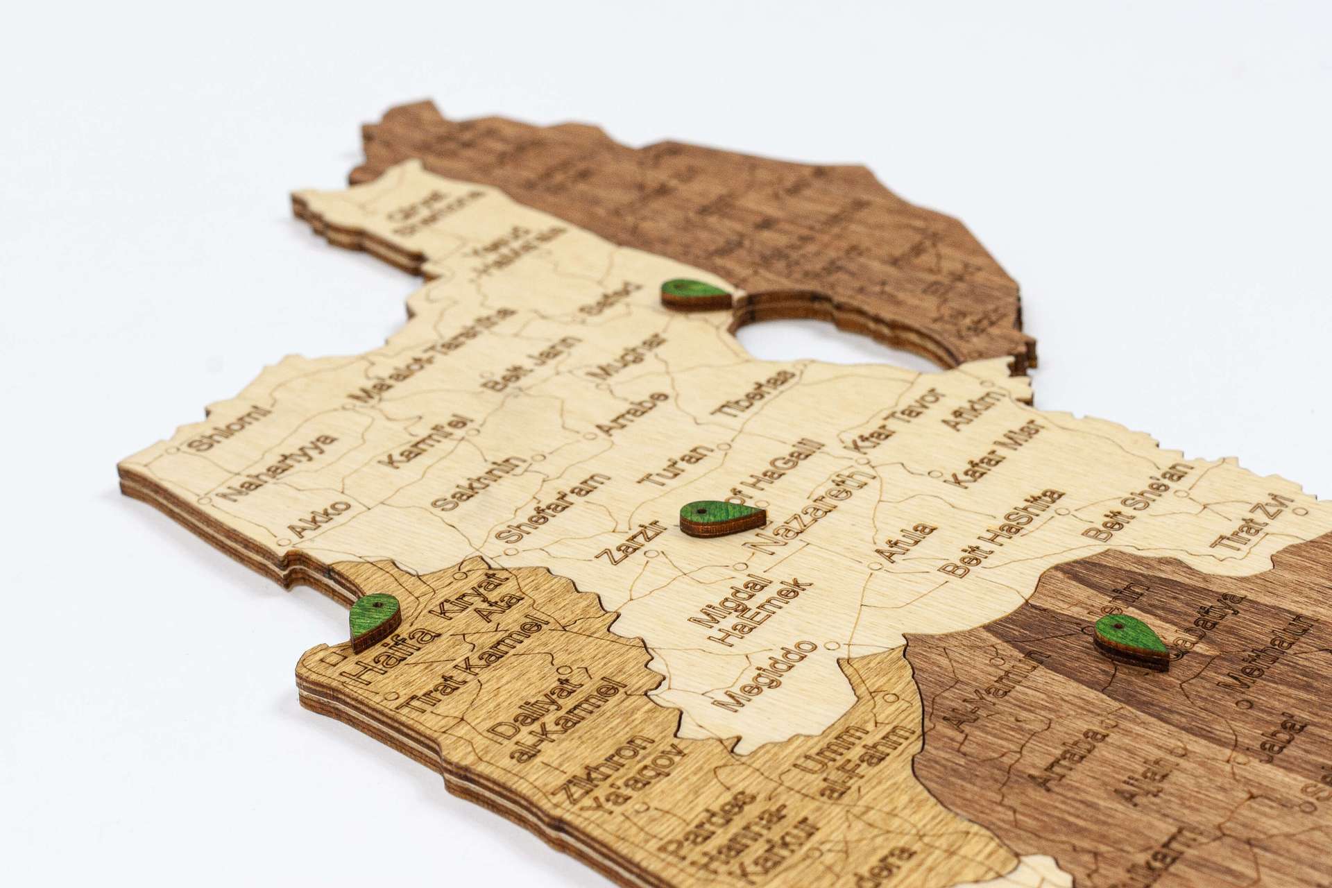 Wooden Map of Israel