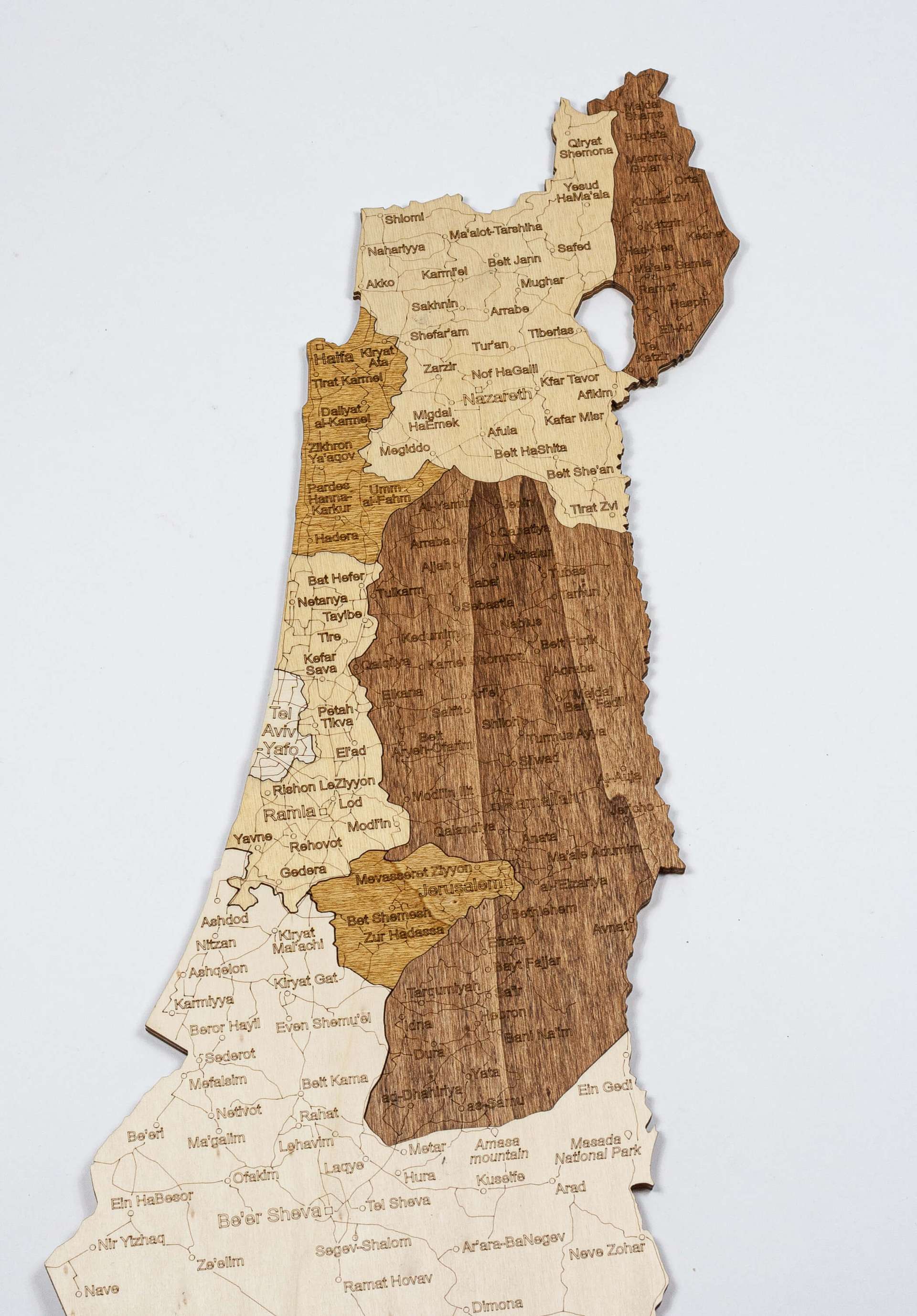 Wooden Map of Israel
