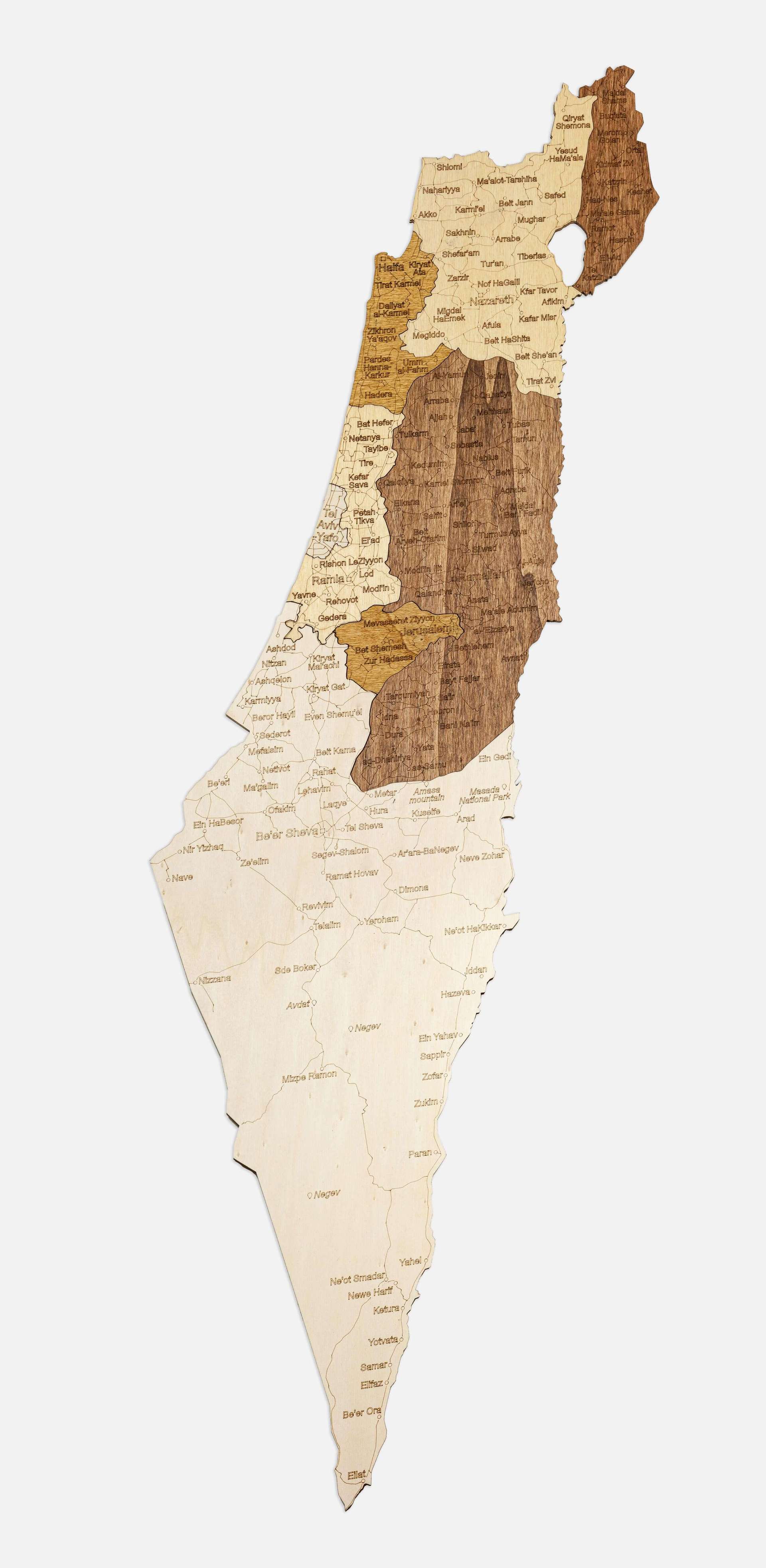 Wooden Map of Israel