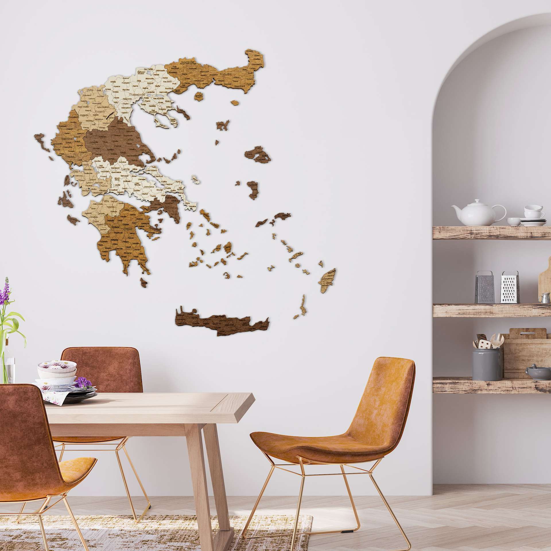 Wooden Map of Greece
