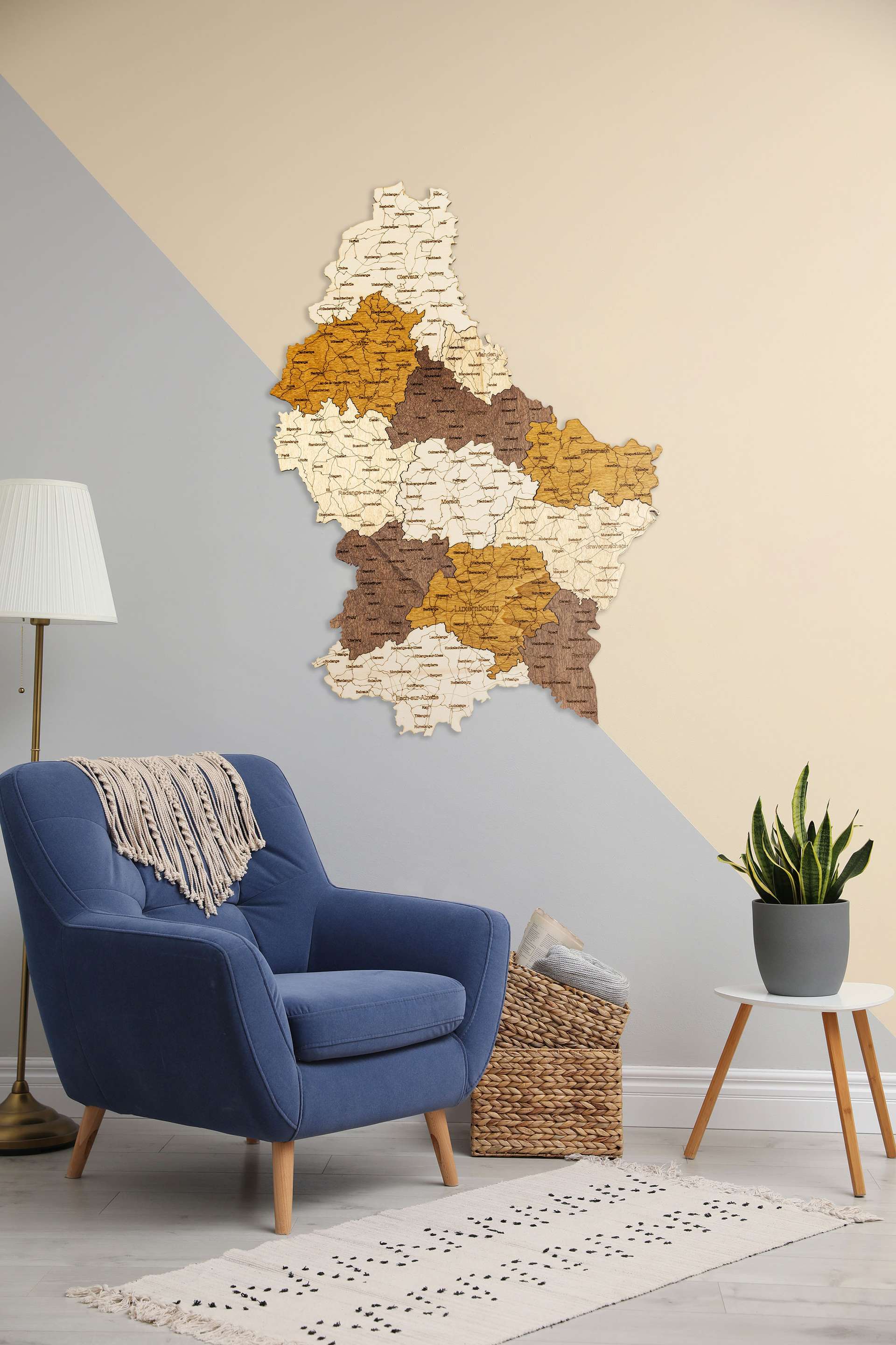 Carte en bois du Luxembourg