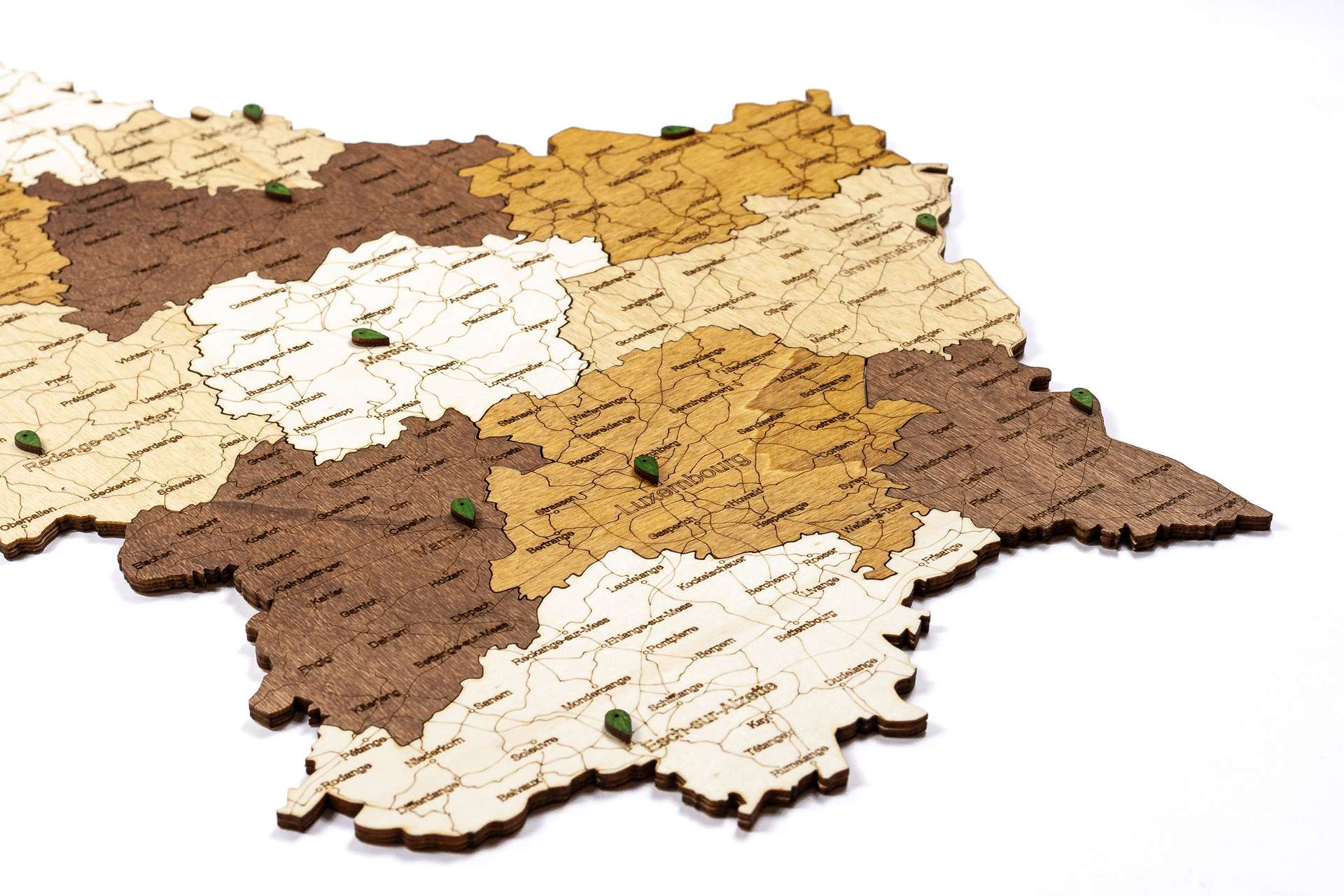 Carte en bois du Luxembourg