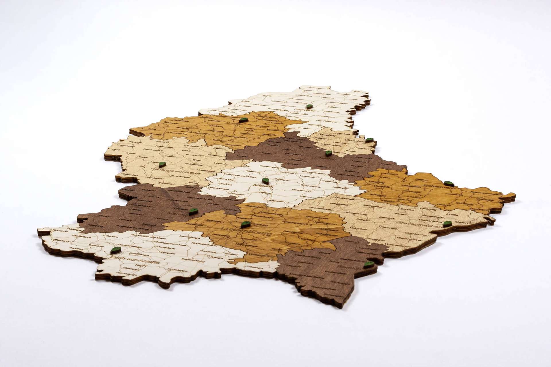 Carte en bois du Luxembourg