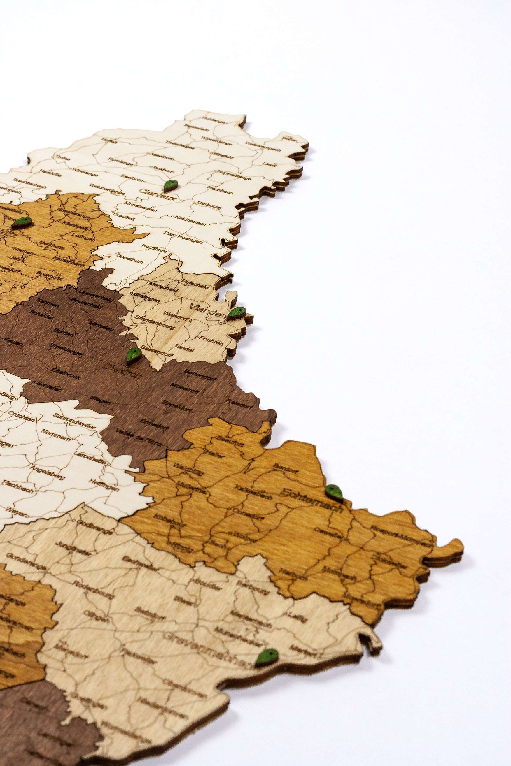 Wooden Map of Luxembourg