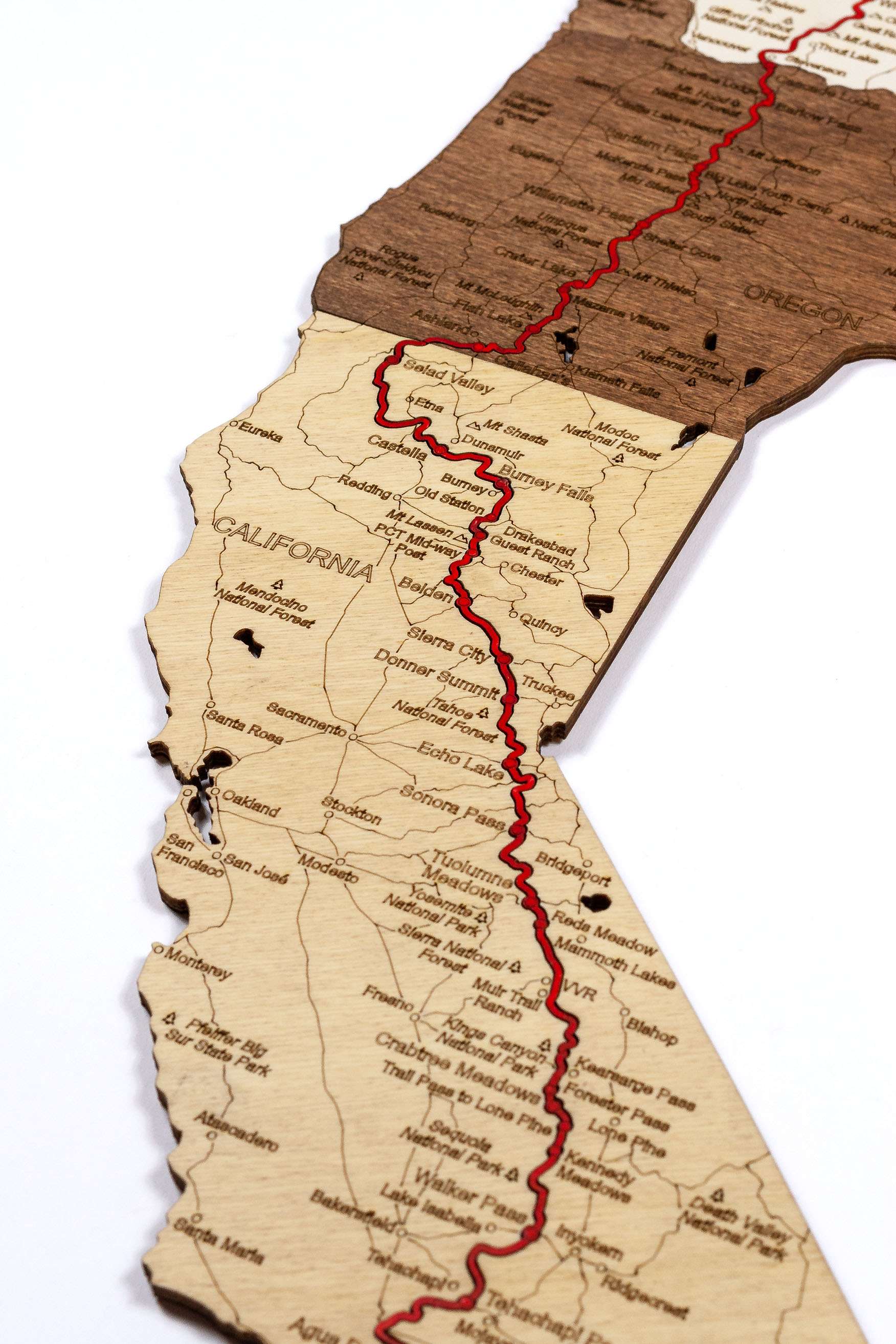 Pacific Crest Trail Wooden Map (PCT)