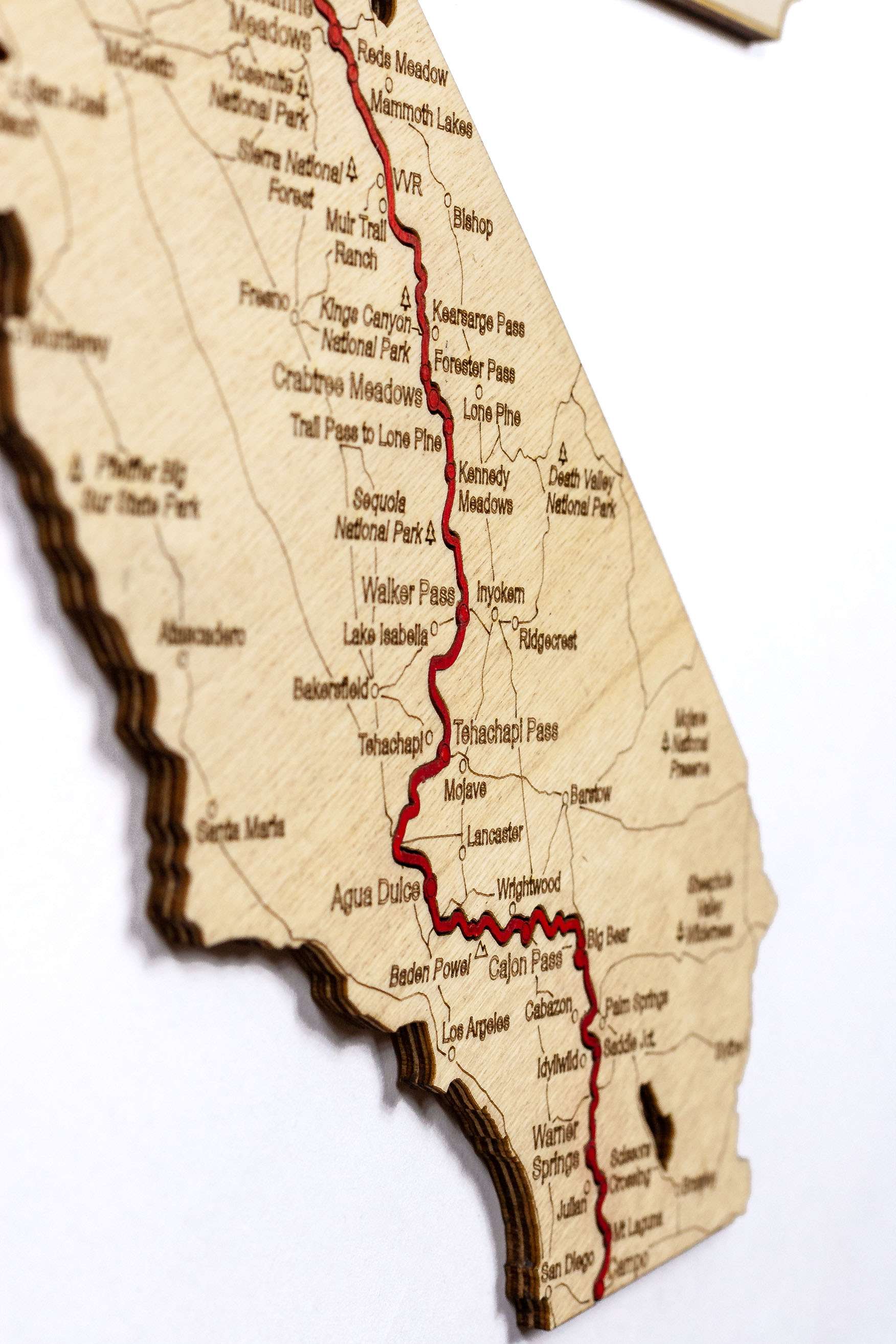 Pacific Crest Trail Wooden Map (PCT)
