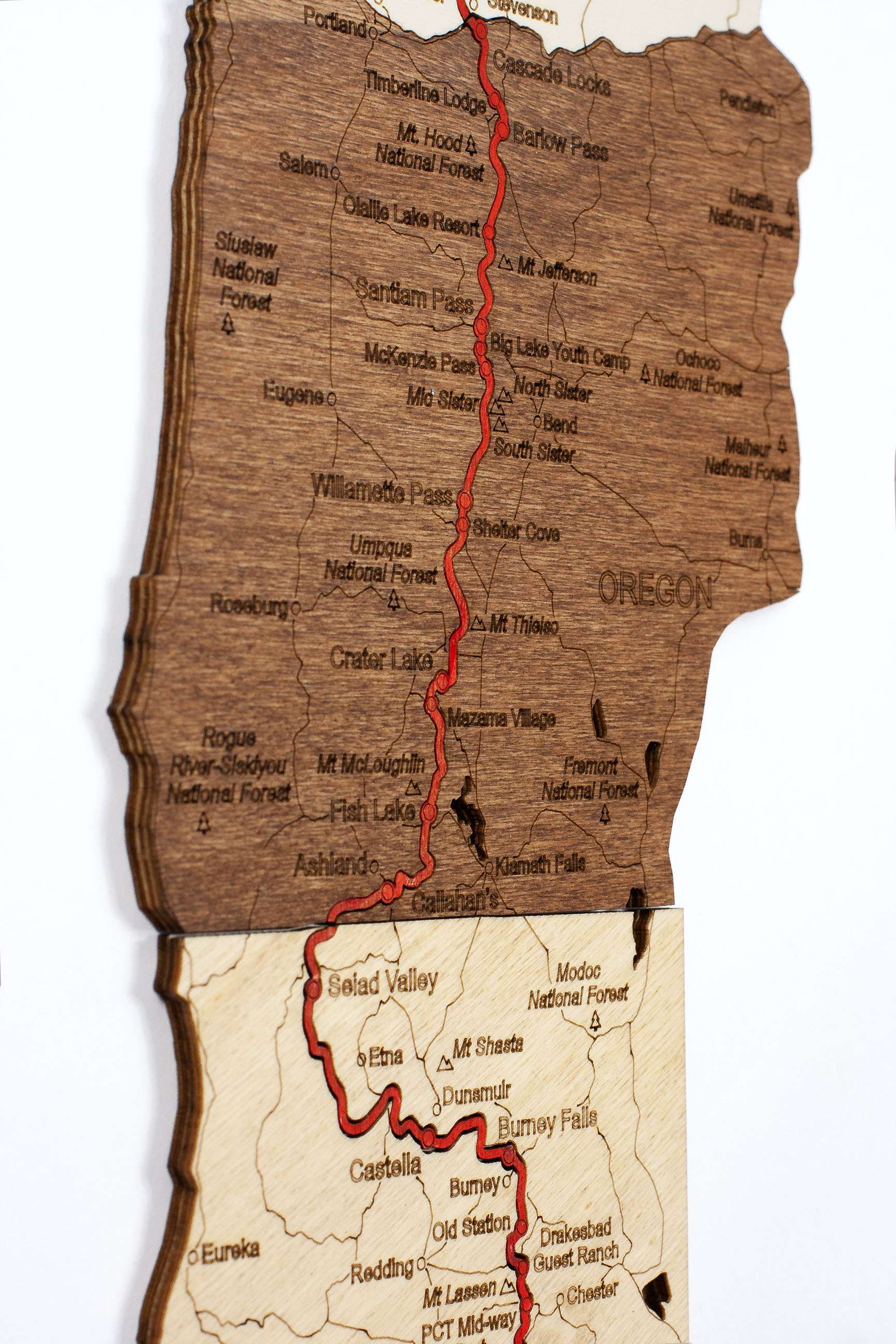 Pacific Crest Trail Wooden Map (PCT)
