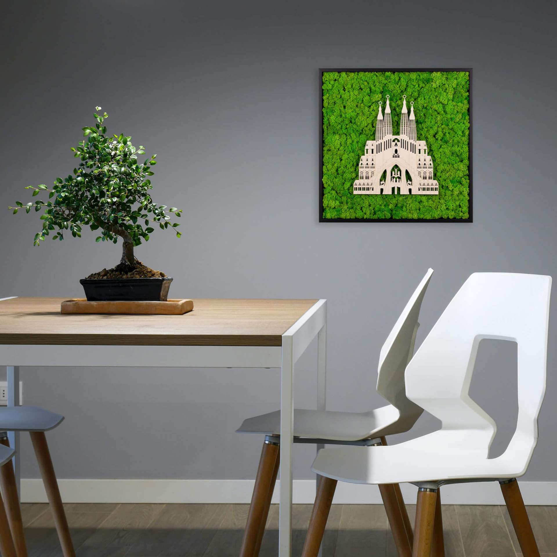 Framed World Landmark Lichen Artwork