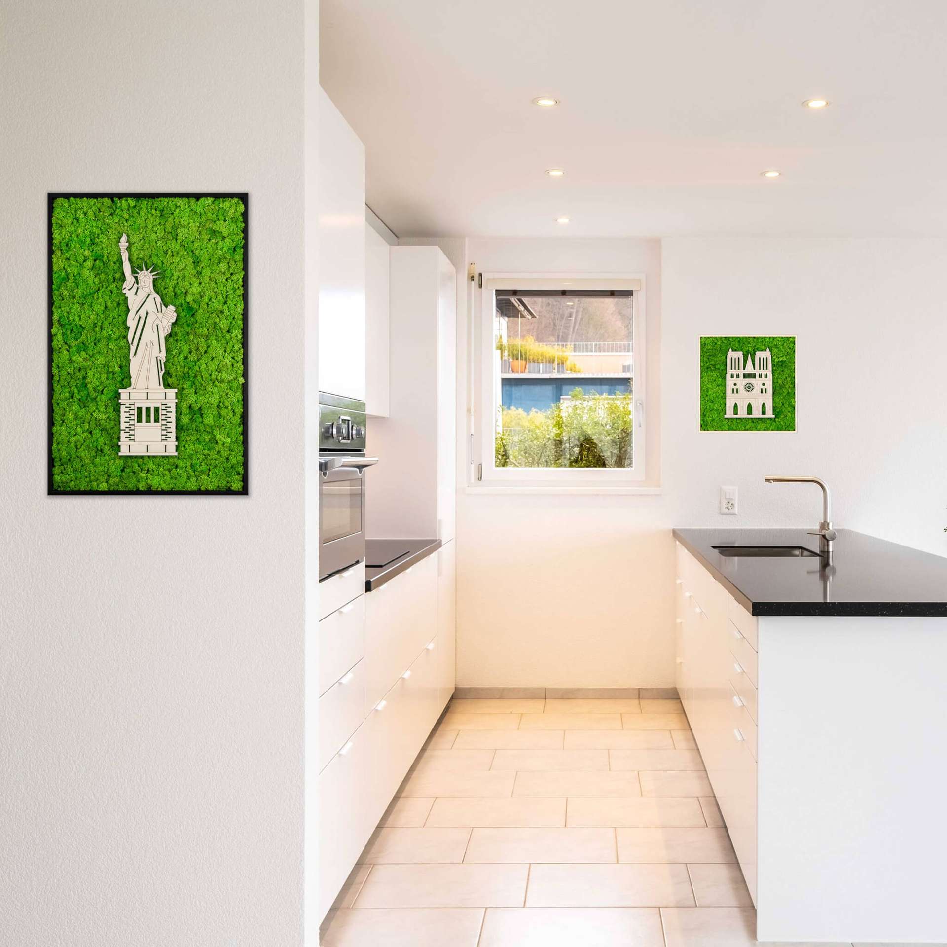 Framed World Landmark Lichen Artwork