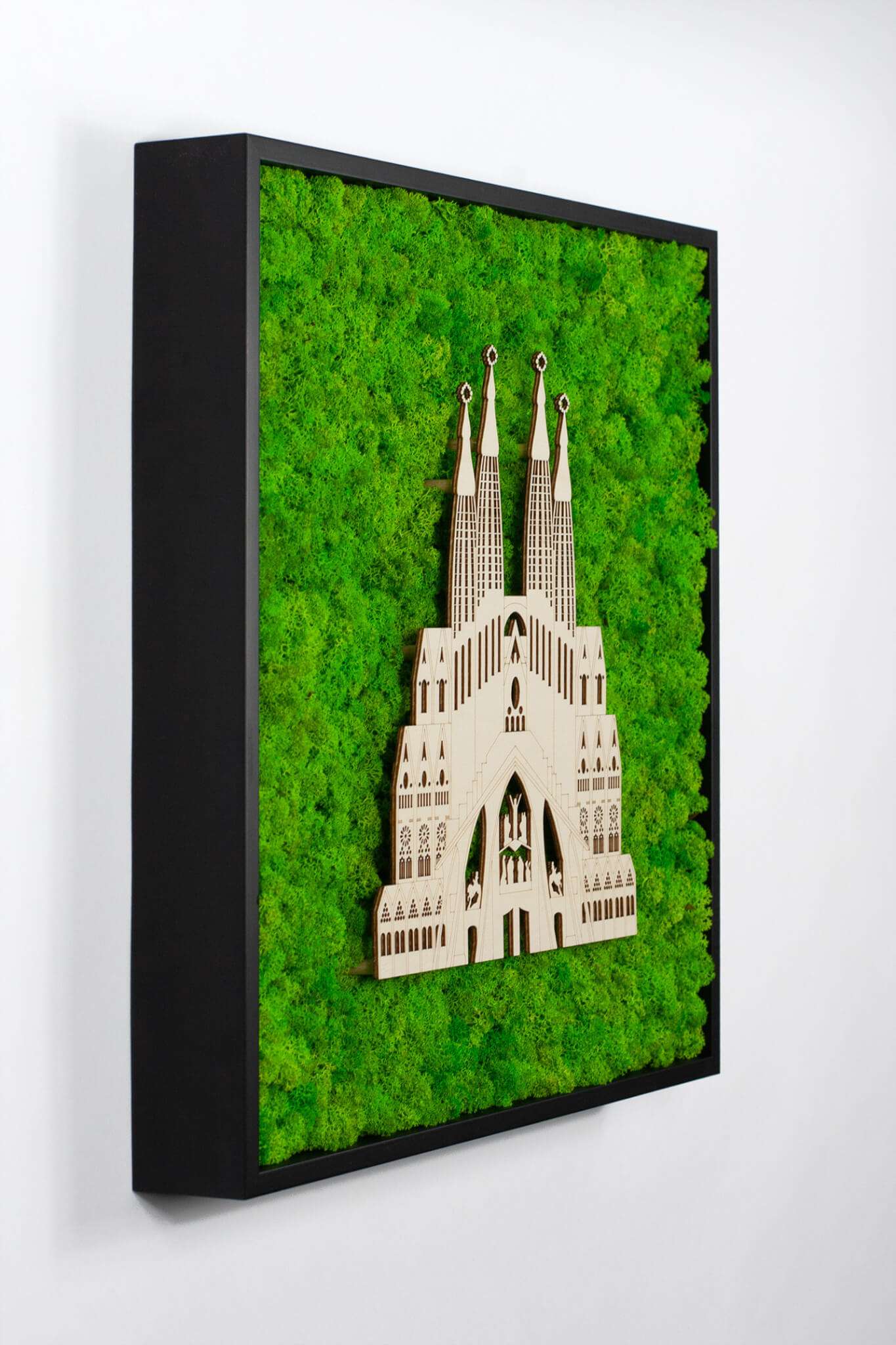 Framed World Landmark Lichen Artwork