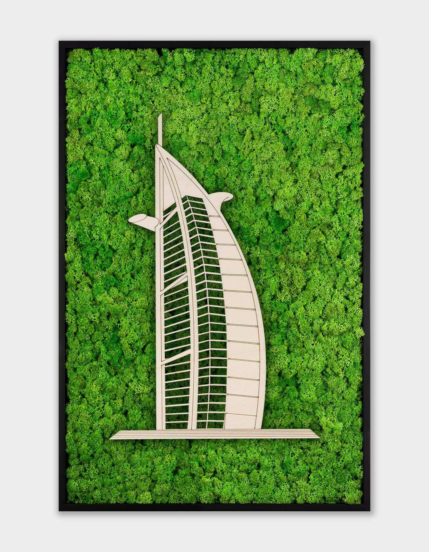 Framed World Landmark Lichen Artwork