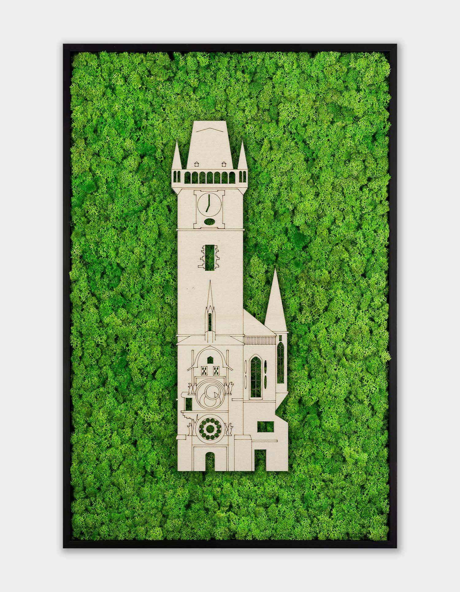 Framed World Landmark Lichen Artwork