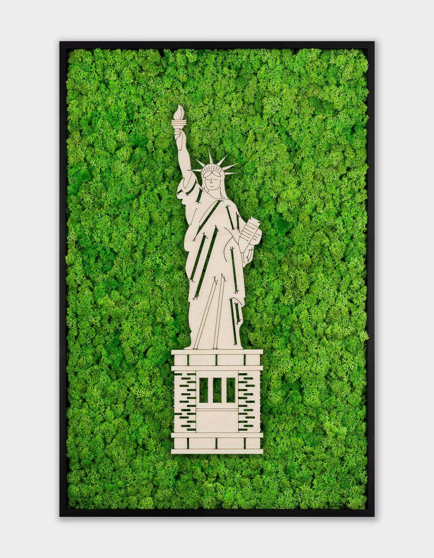 Framed World Landmark Lichen Artwork