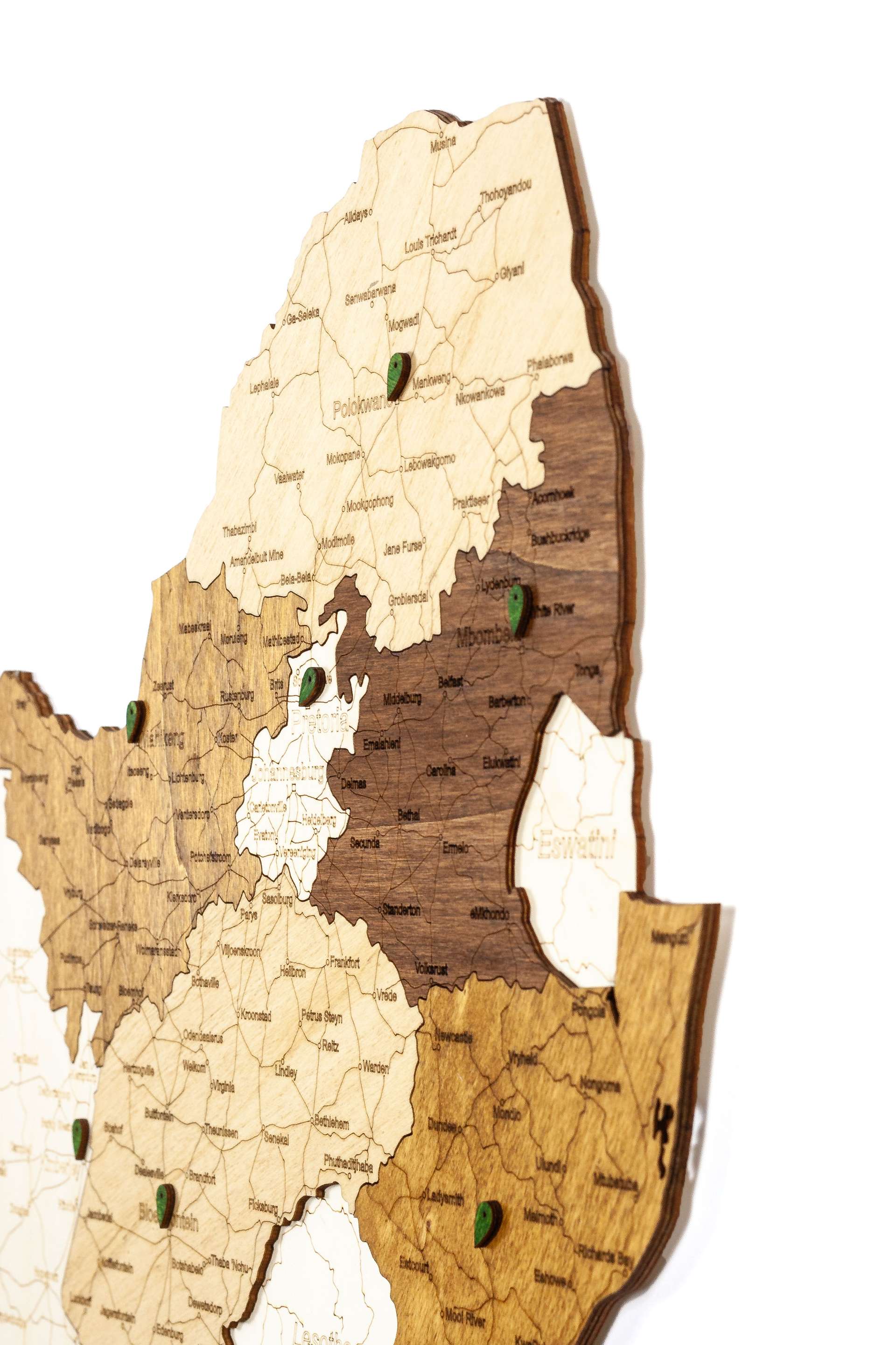South Africa Wooden Map