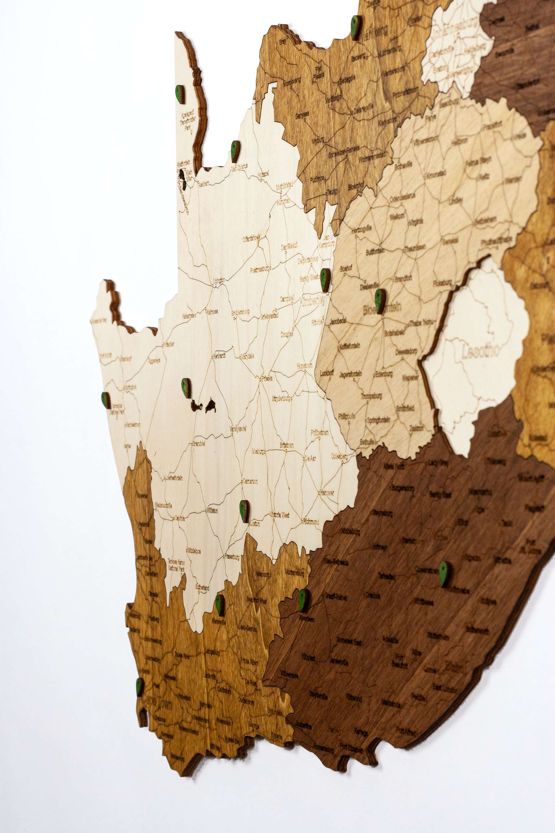 South Africa Wooden Map