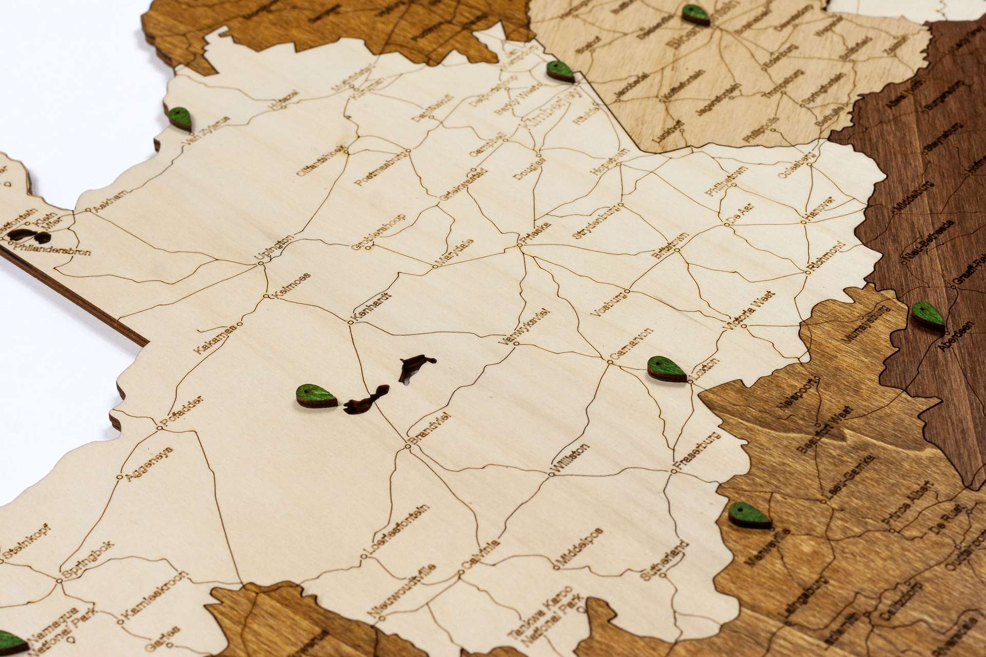 South Africa Wooden Map