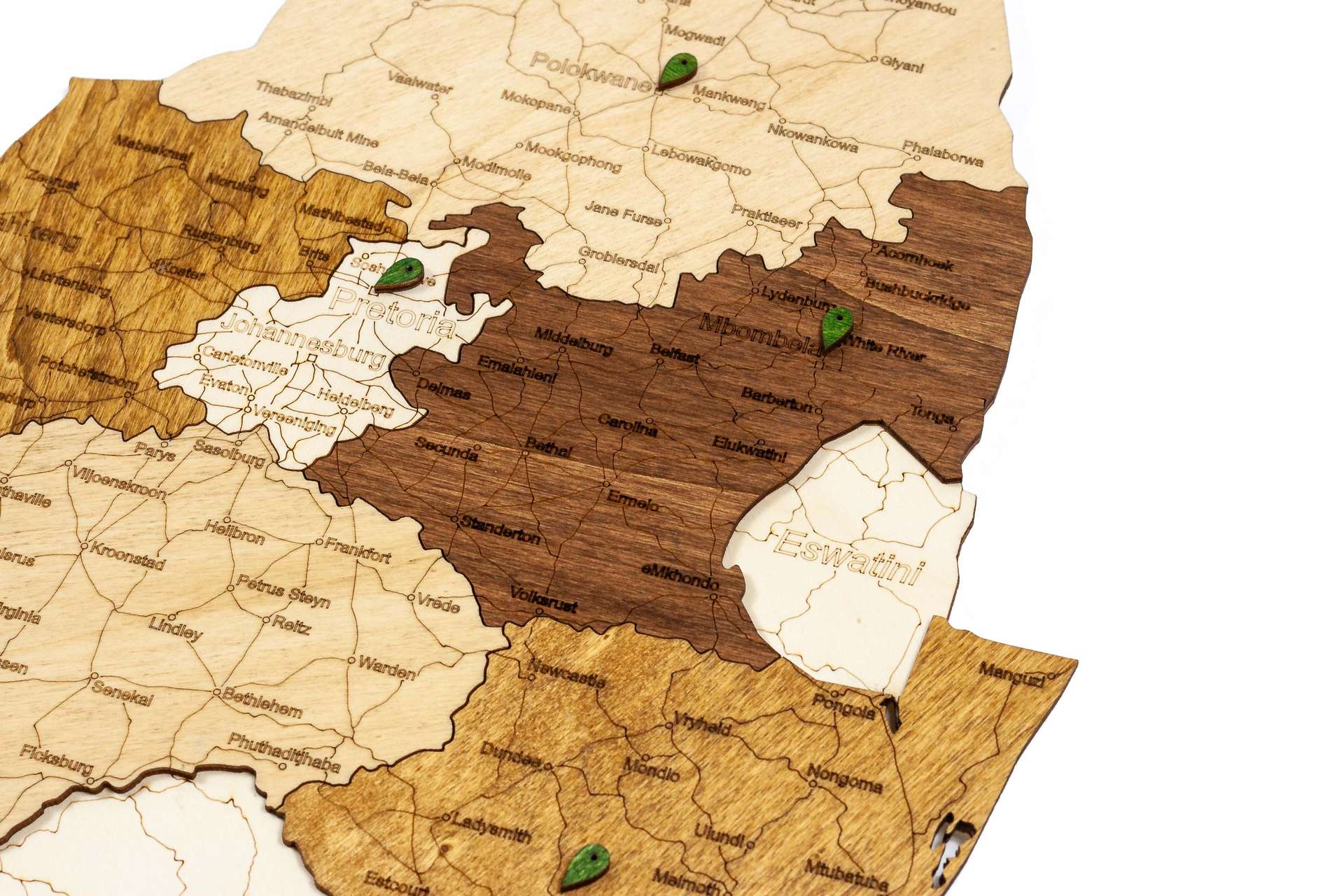 South Africa Wooden Map