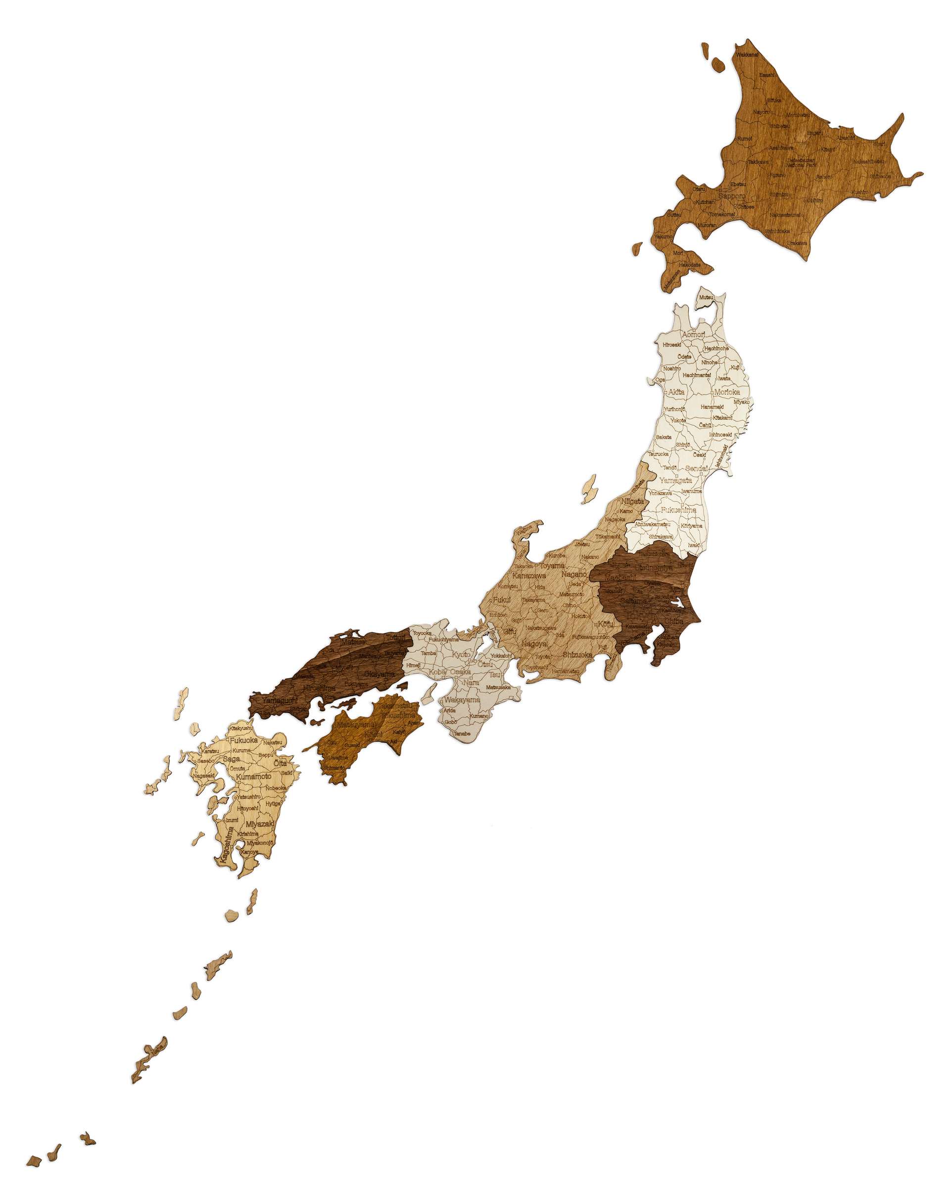Wooden Map of Japan
