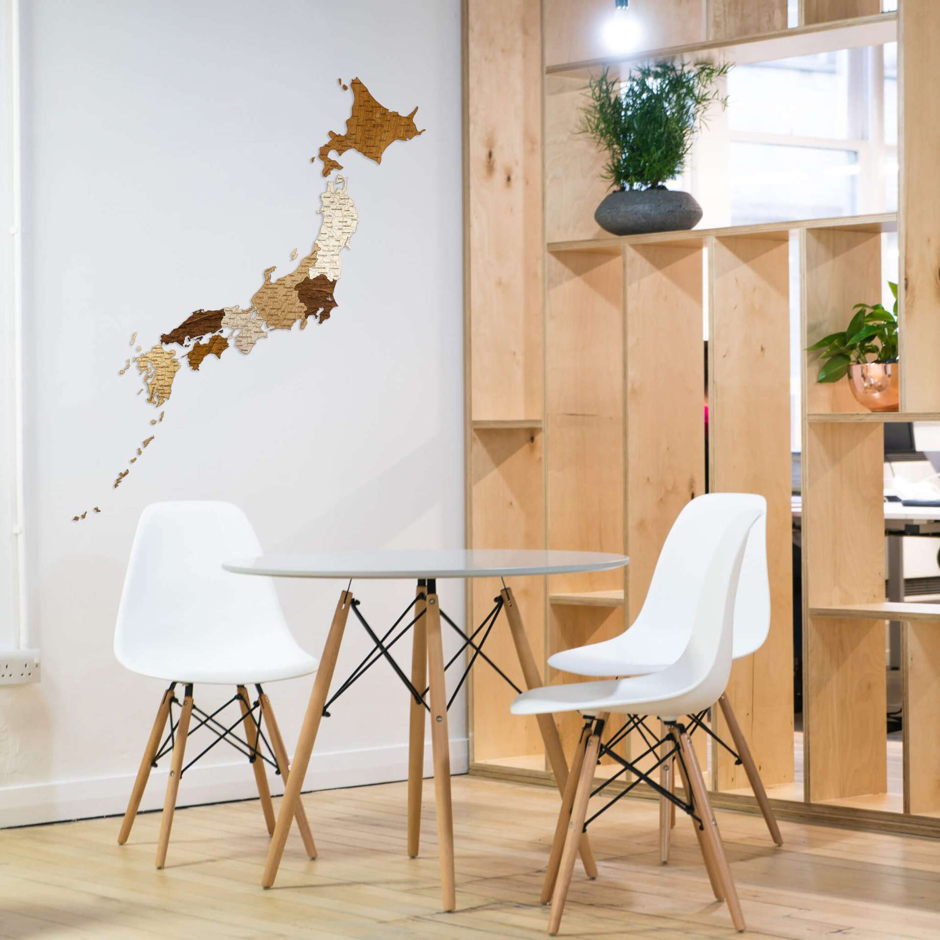 Kart over Japan i tre