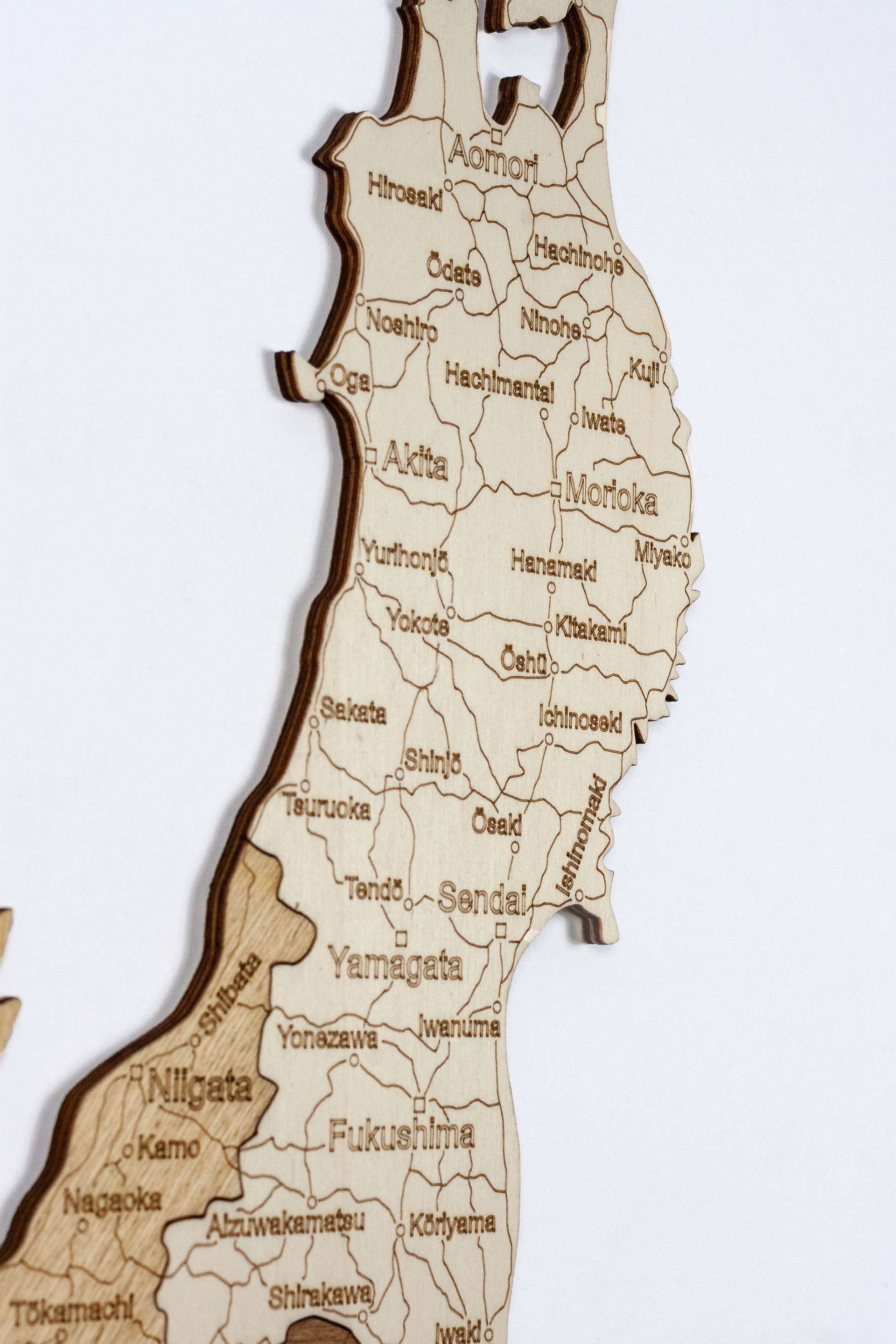 Wooden Map of Japan