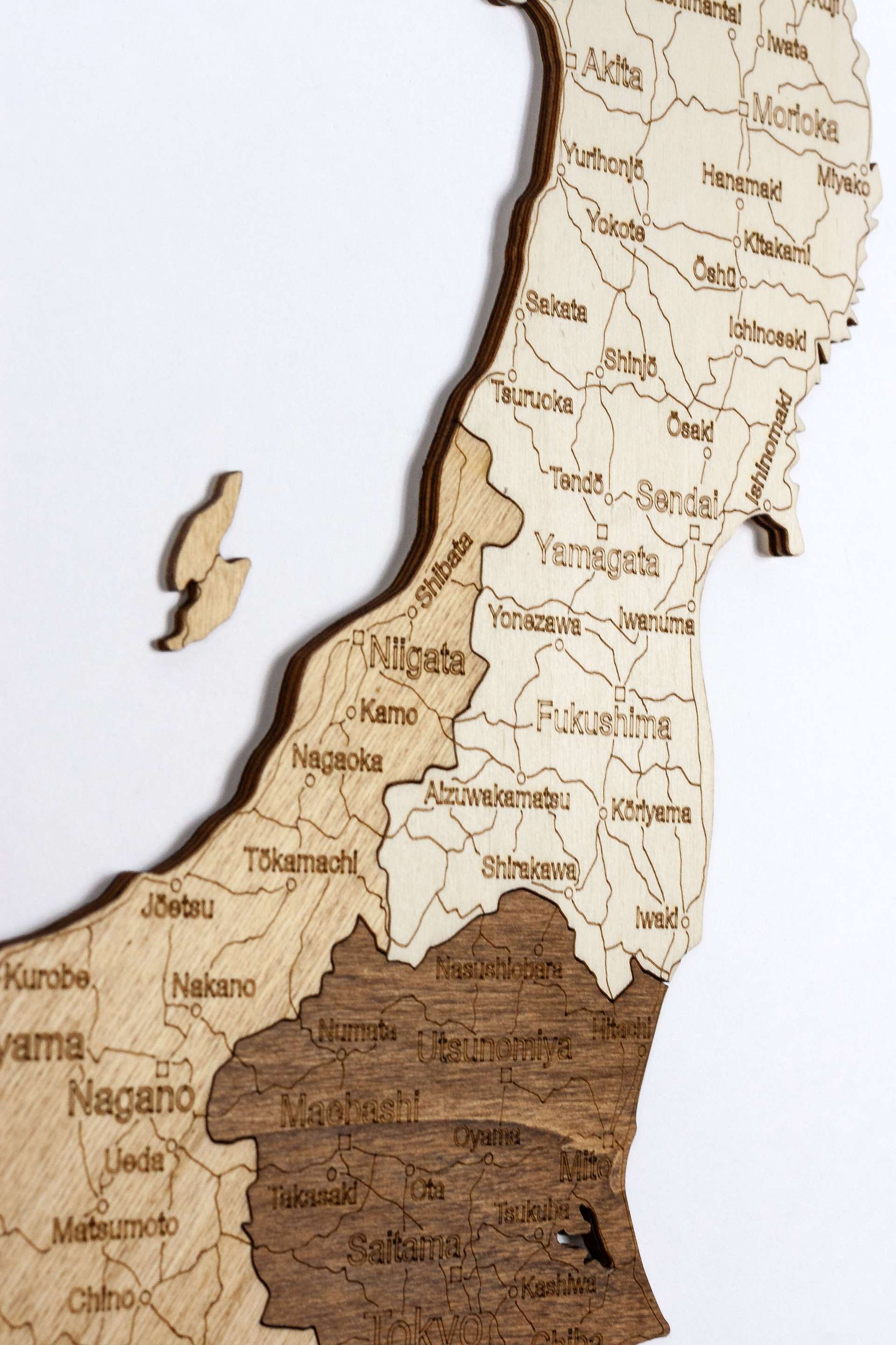 Wooden Map of Japan