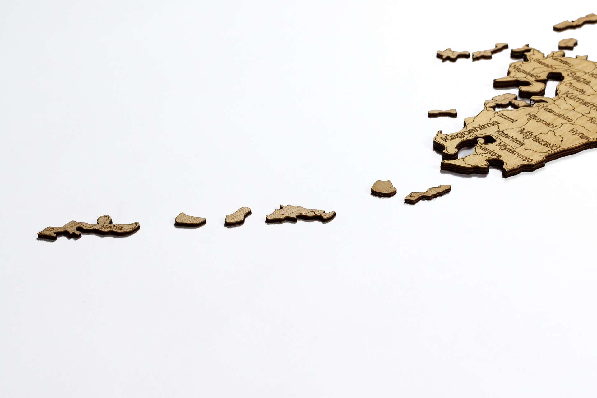 Kart over Japan i tre