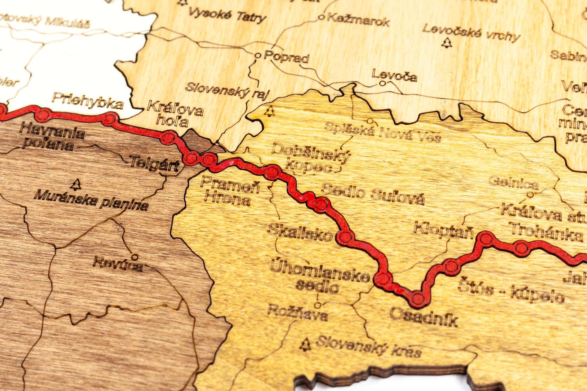 Ξύλινος χάρτης της Σλοβακίας Η διαδρομή του SNP