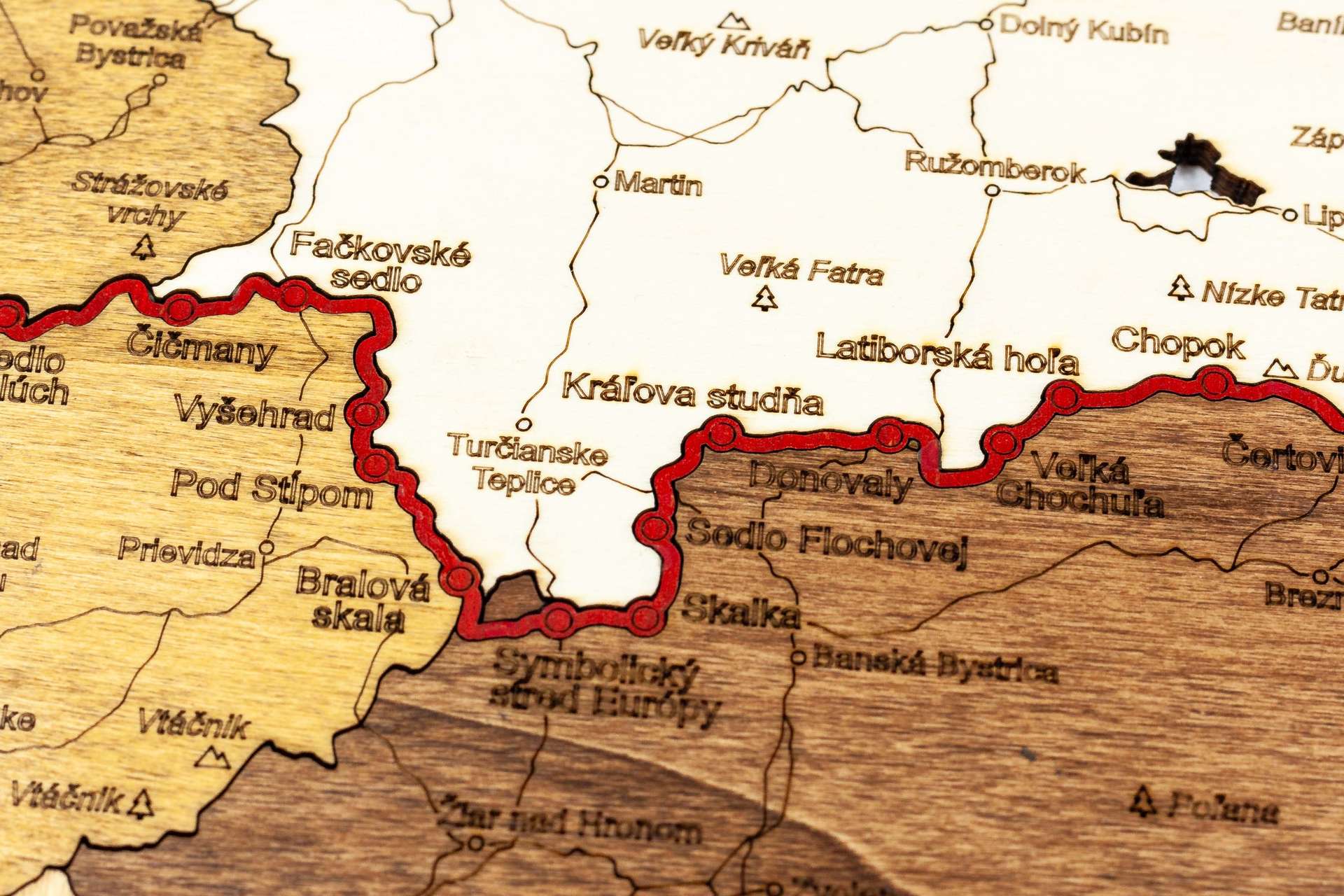 Ξύλινος χάρτης της Σλοβακίας Η διαδρομή του SNP