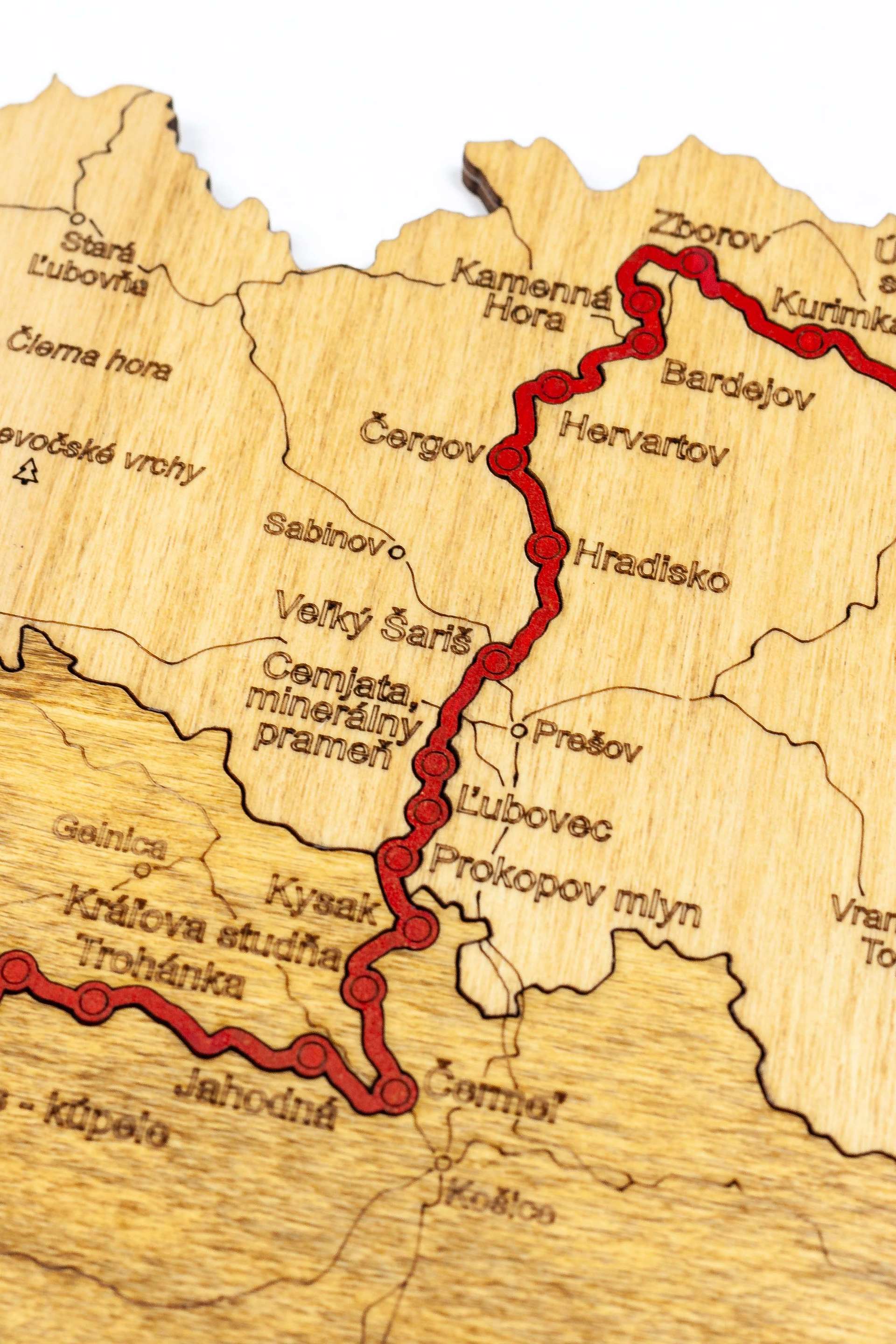Ξύλινος χάρτης της Σλοβακίας Η διαδρομή του SNP