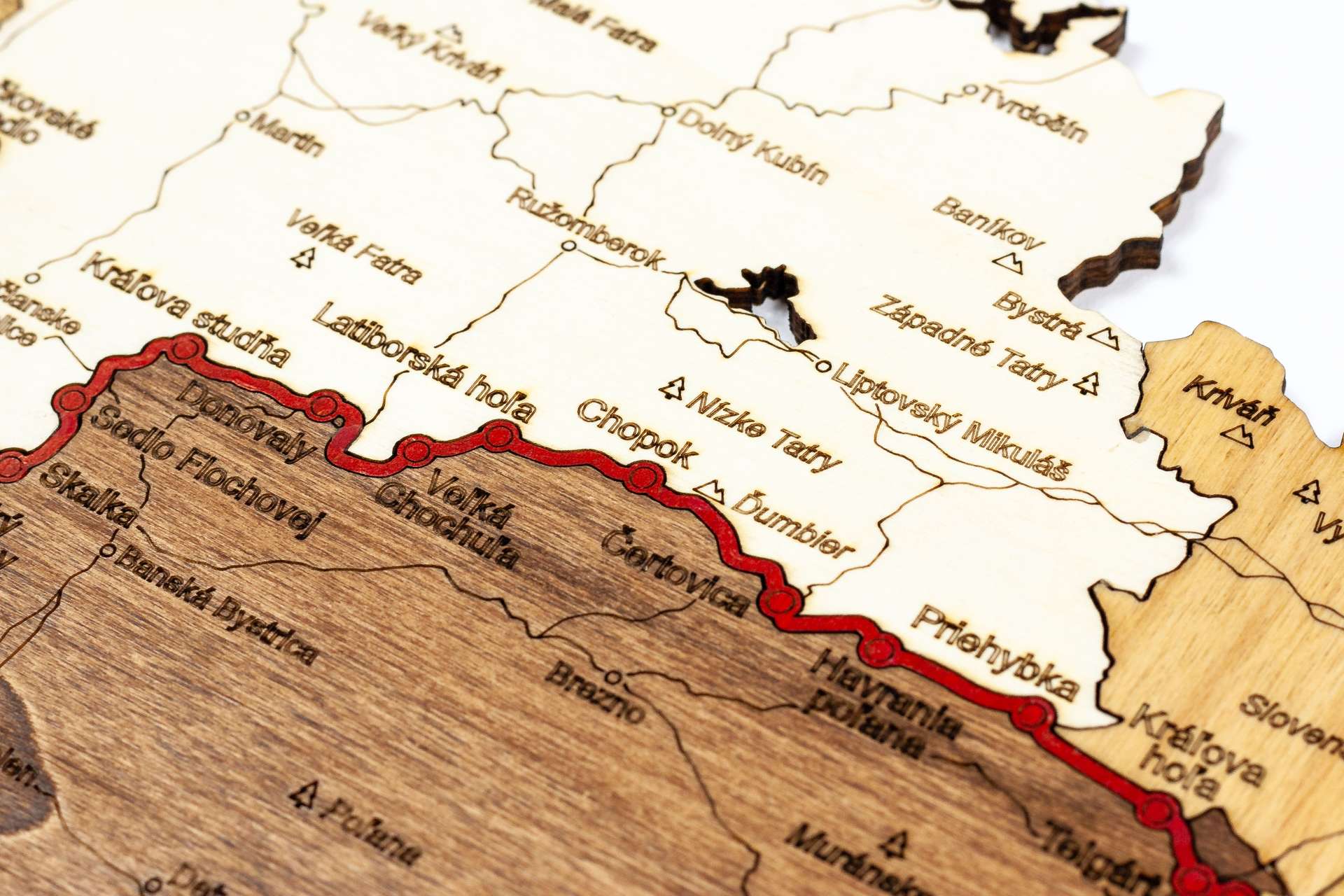 Ξύλινος χάρτης της Σλοβακίας Η διαδρομή του SNP