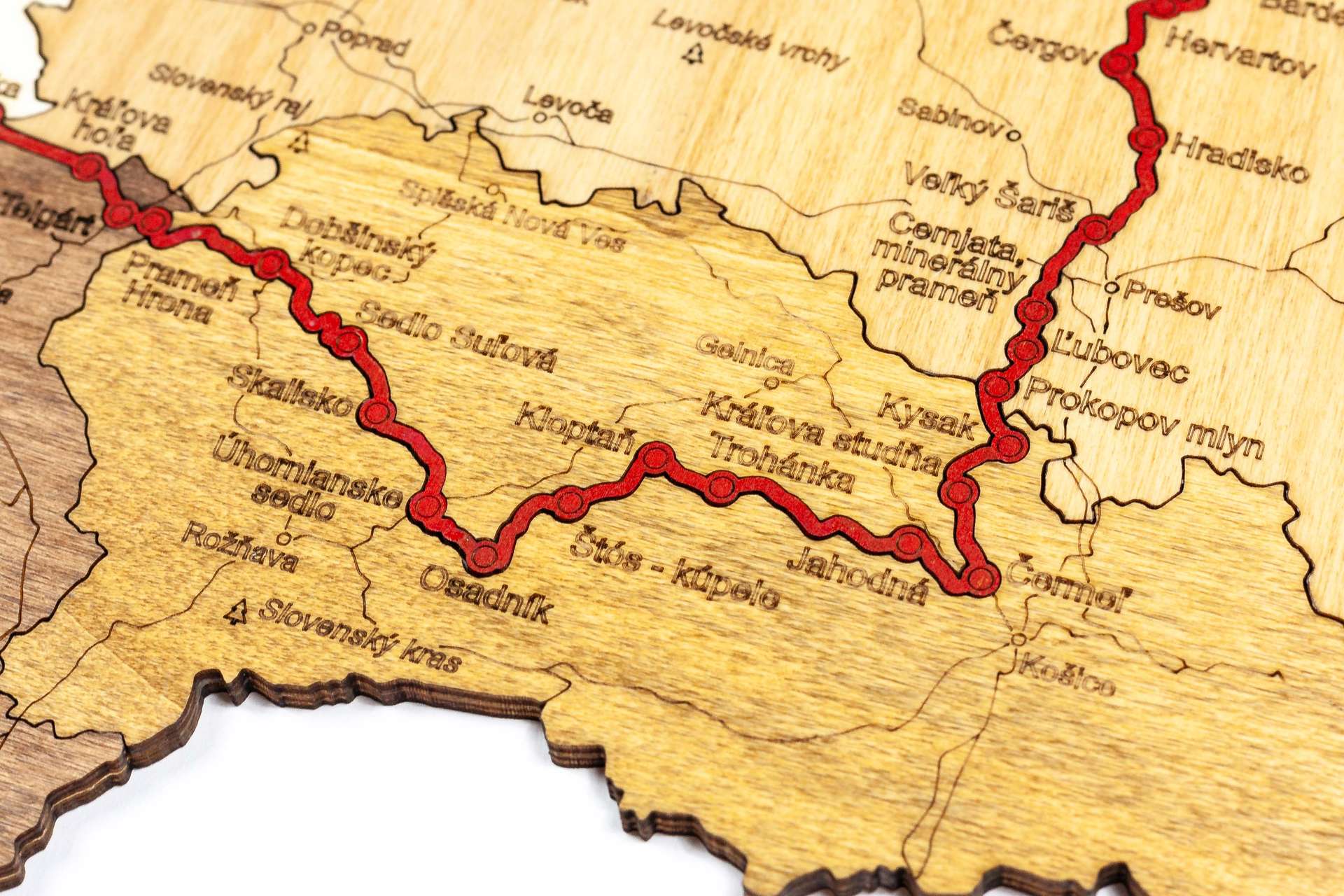 Ξύλινος χάρτης της Σλοβακίας Η διαδρομή του SNP