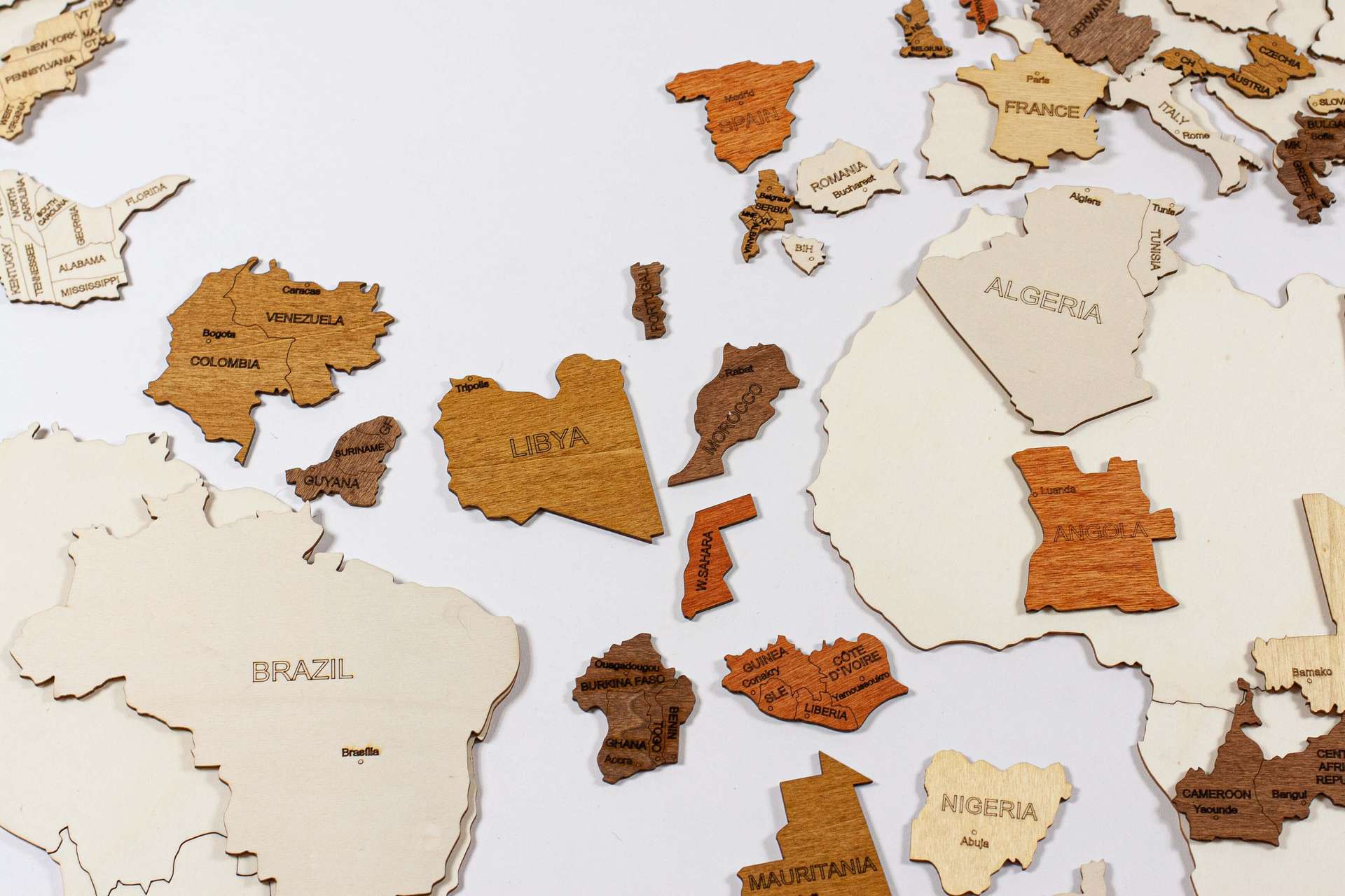 Puzzle Wooden World Map
