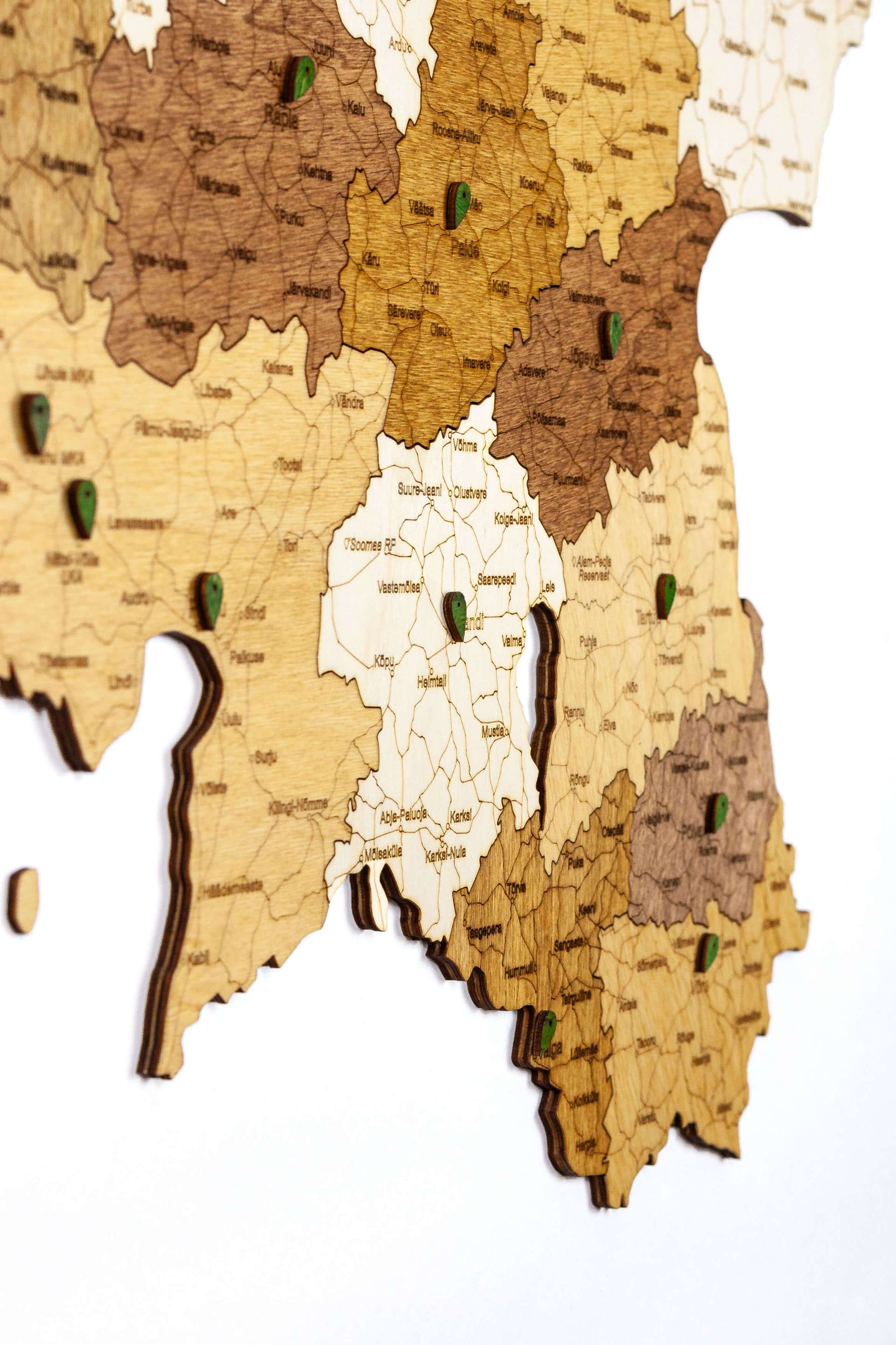 Estonia Wooden Map