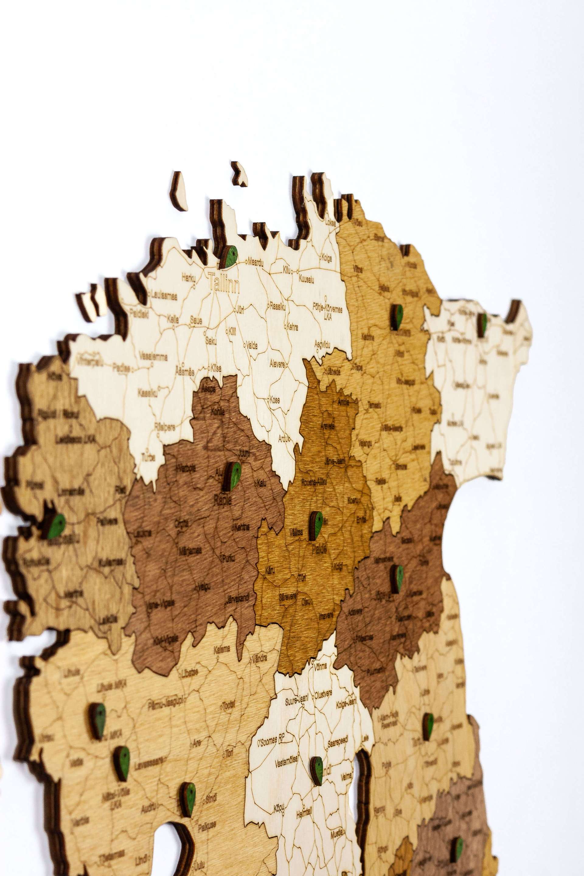 Estonia Wooden Map