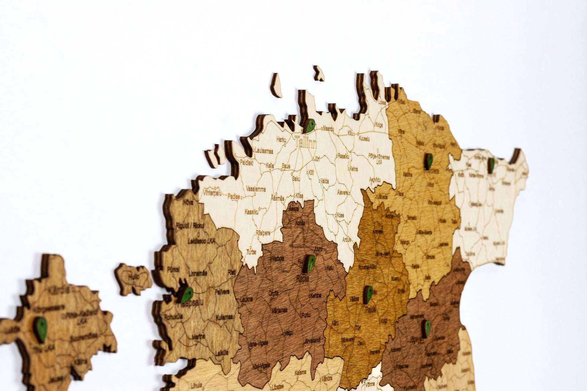 Estonia Wooden Map