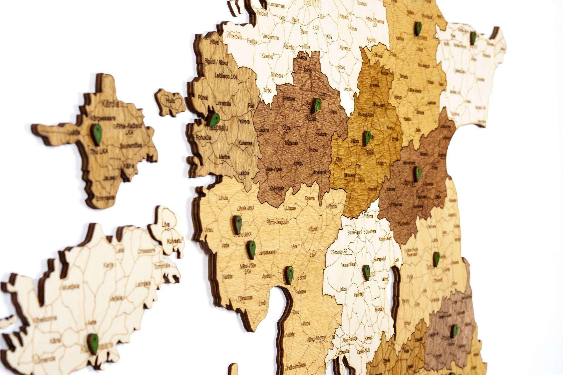 Estonia Wooden Map